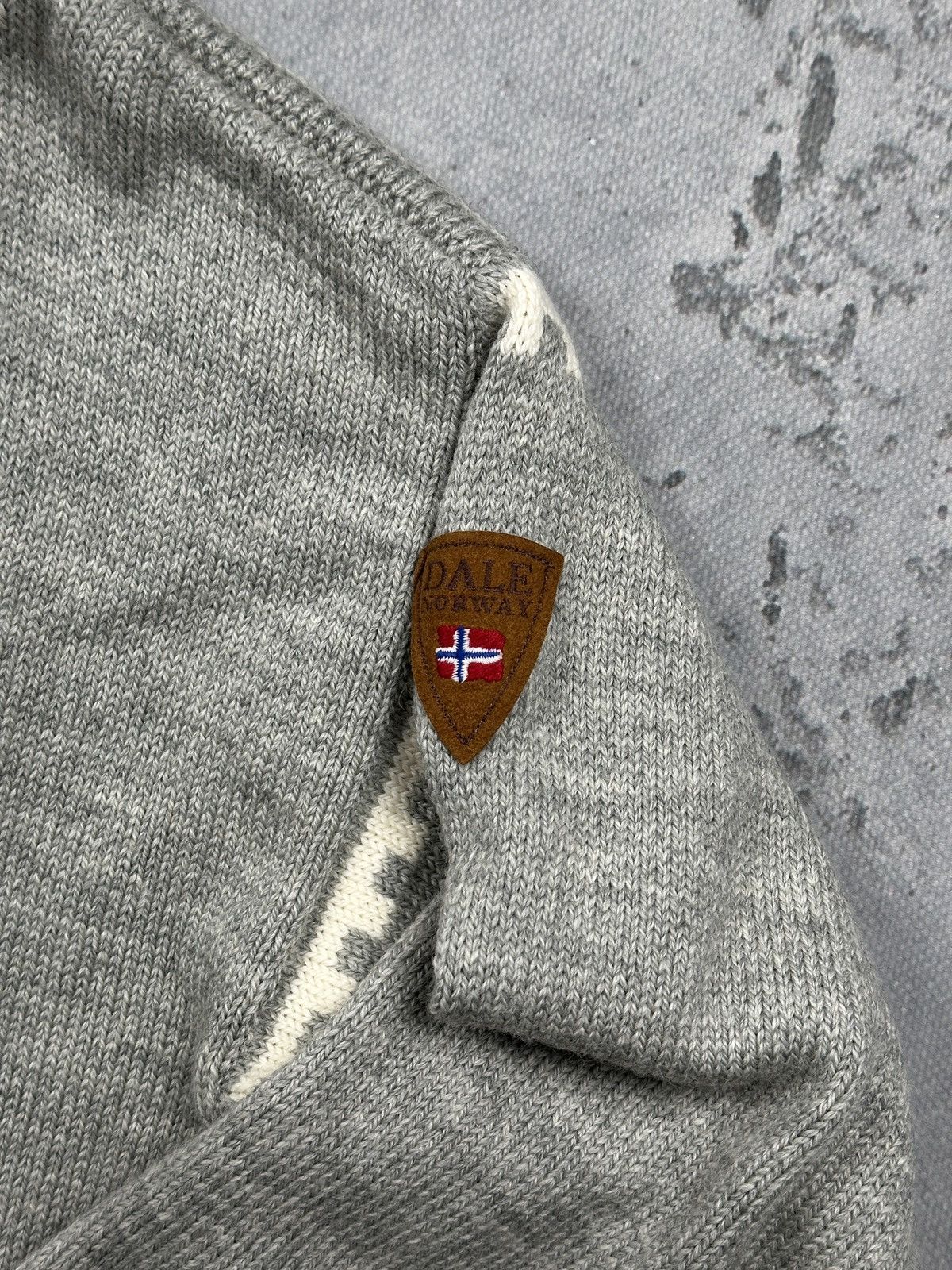 Dale Of Norway Dale Of Norway Grey Wool V Neck Nordic Pattern Knit Sweater Size XL / US 12-14 / IT 48-50 - 7 Thumbnail