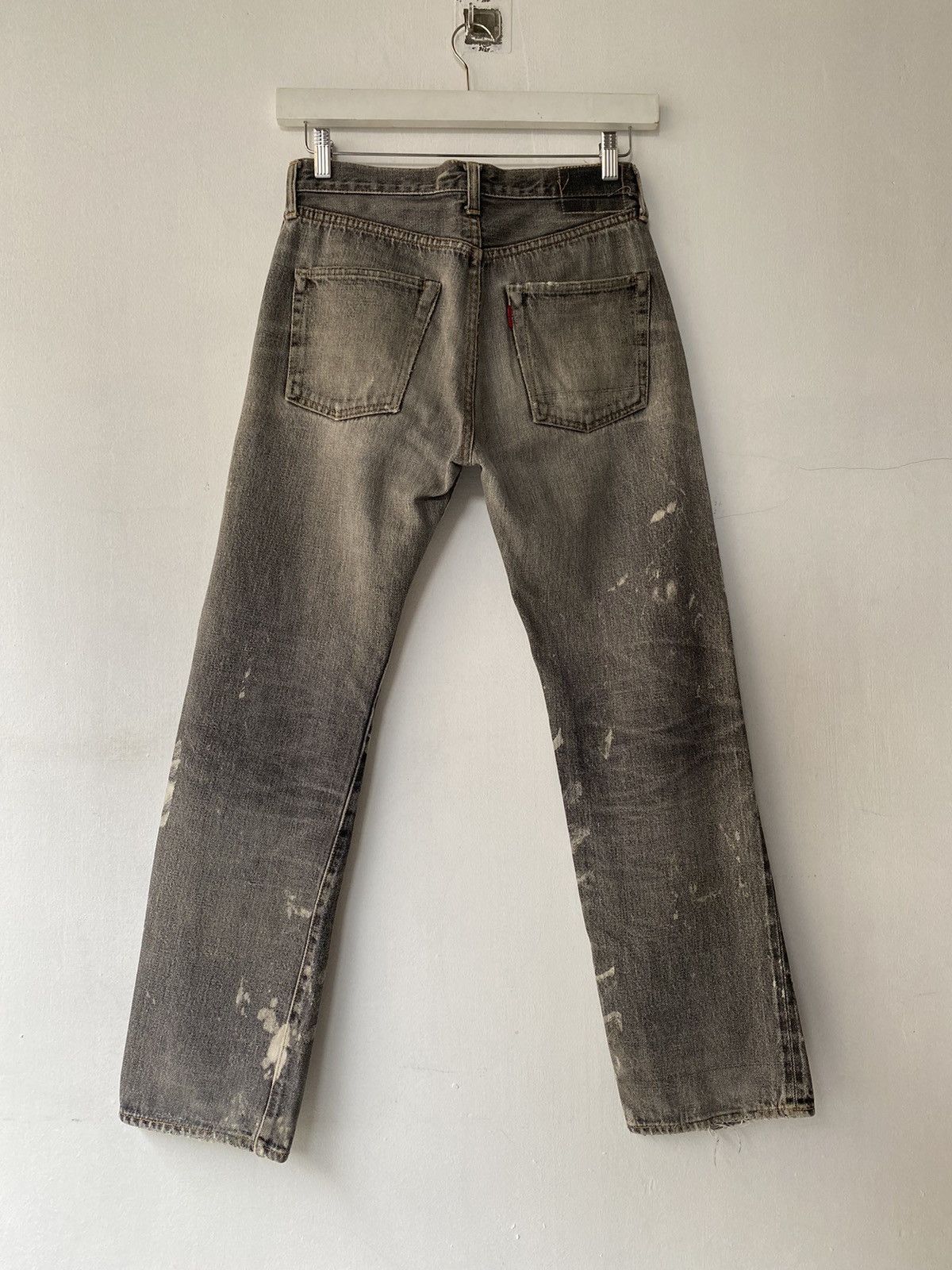Japanese Brand × Vintage BLEACHING 1990s Denime Distressed FadeBlack Jeans Size US 29 - 9 Thumbnail