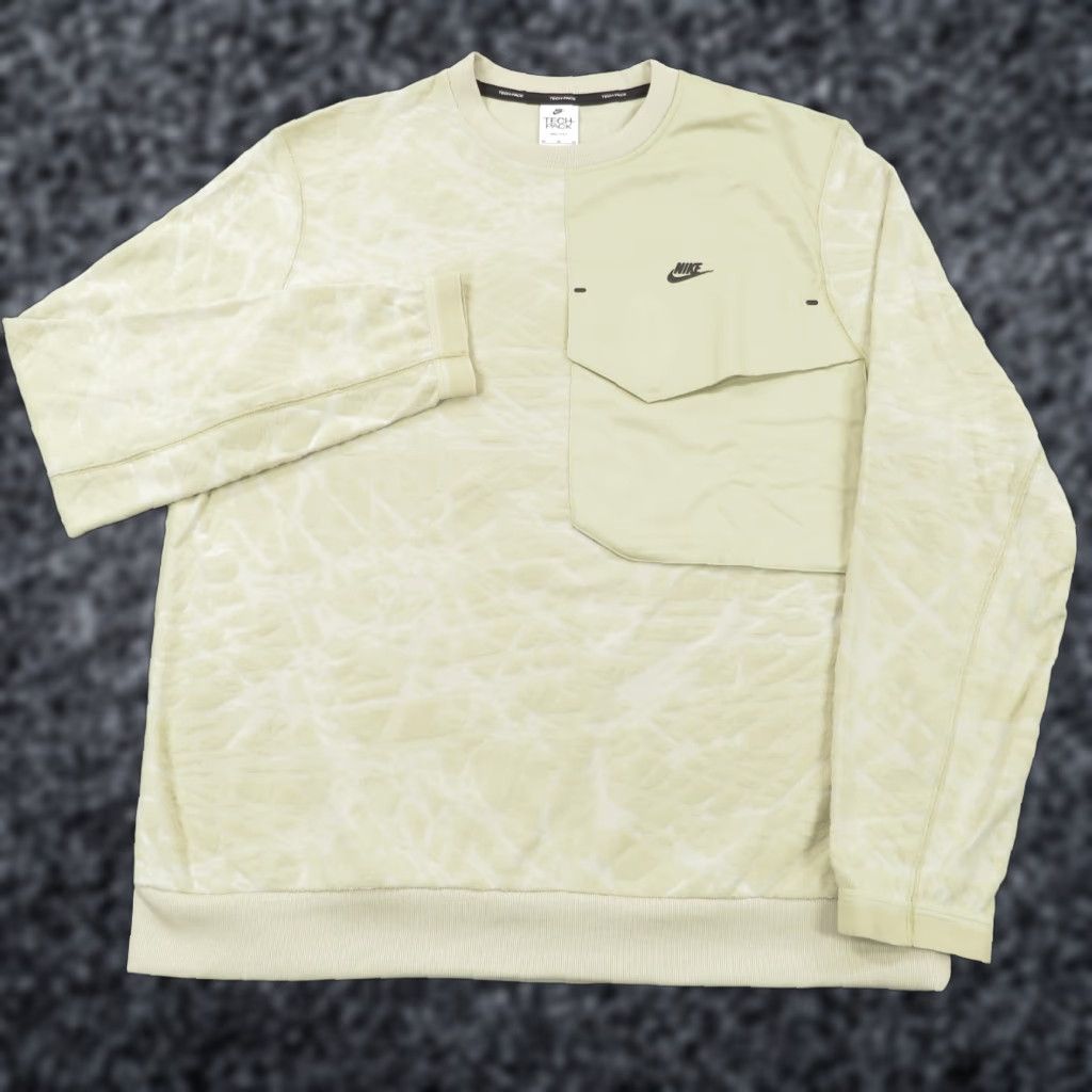 Nike Nike Sweatshirt Mens Medium ADV Dri Fit Pullover Tech Pack Crewneck Orewood Brown Beige Logo Pocket Fleece Dri Fit, NF? Size US M / EU 48-50 / 2 - 1 Thumbnail