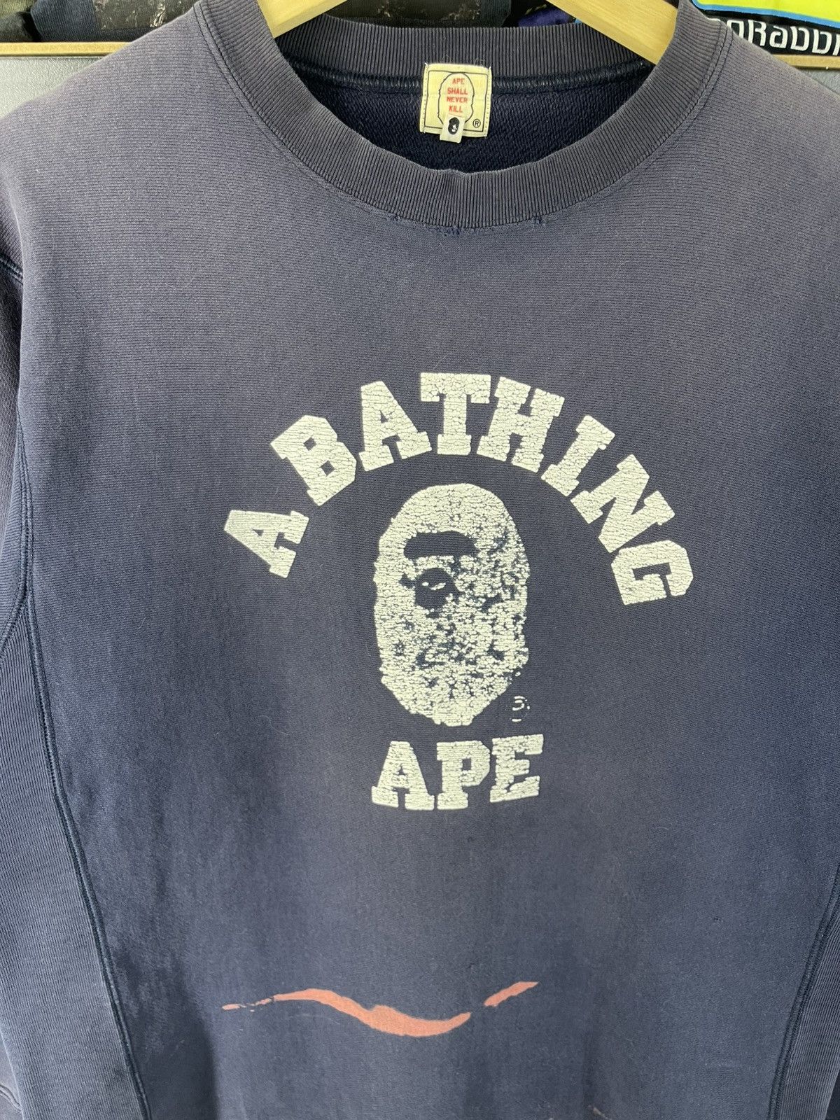 Bape Vintage A Bathing Ape (BAPE) Distressed swetshirt Size US M / EU 48-50 / 2 - 7 Thumbnail