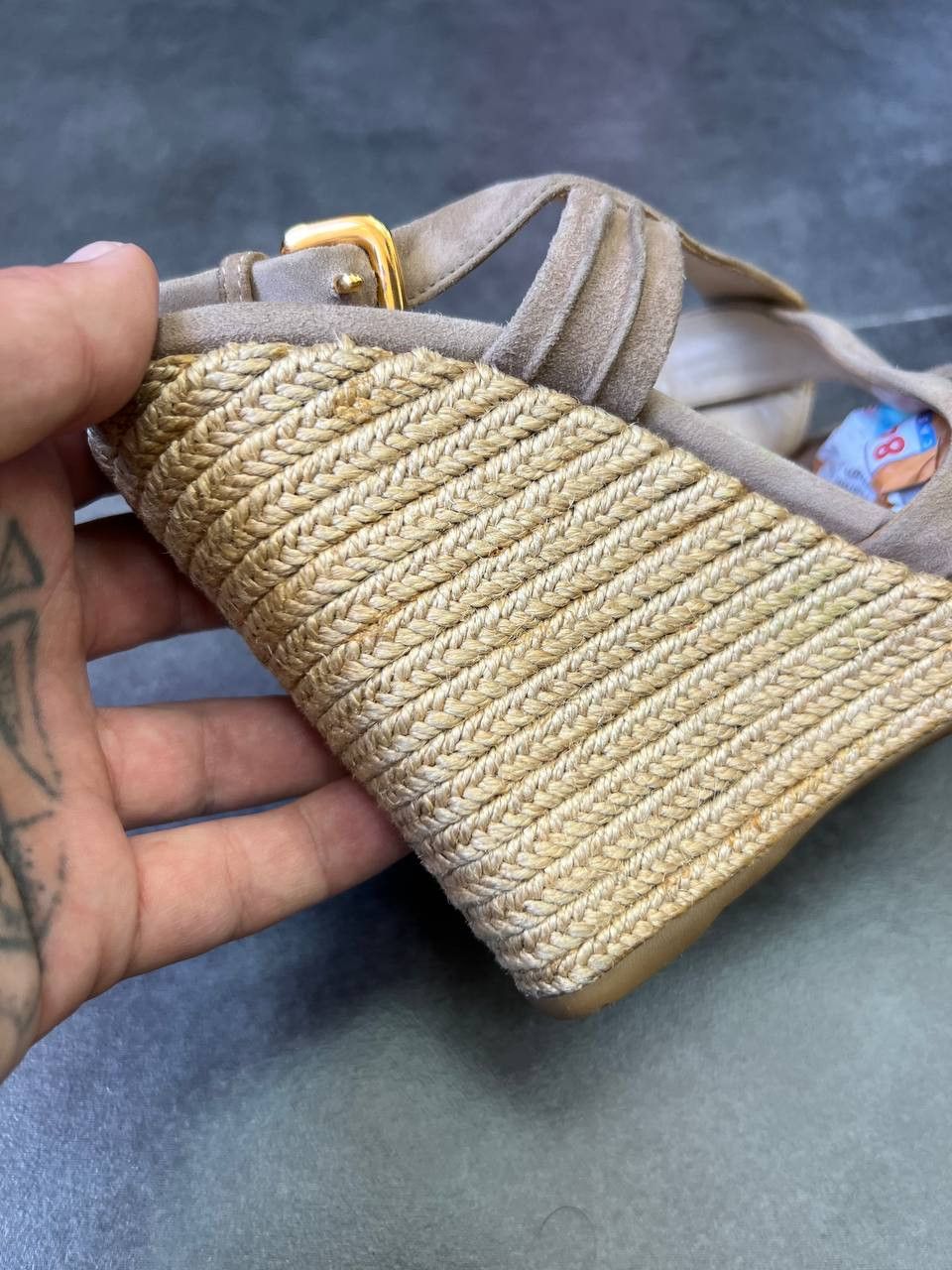 Prada Prada Womens Wedge Sandals Brown Shoes Canvas Platform Size US 10.5 / IT 40.5 - 5 Thumbnail