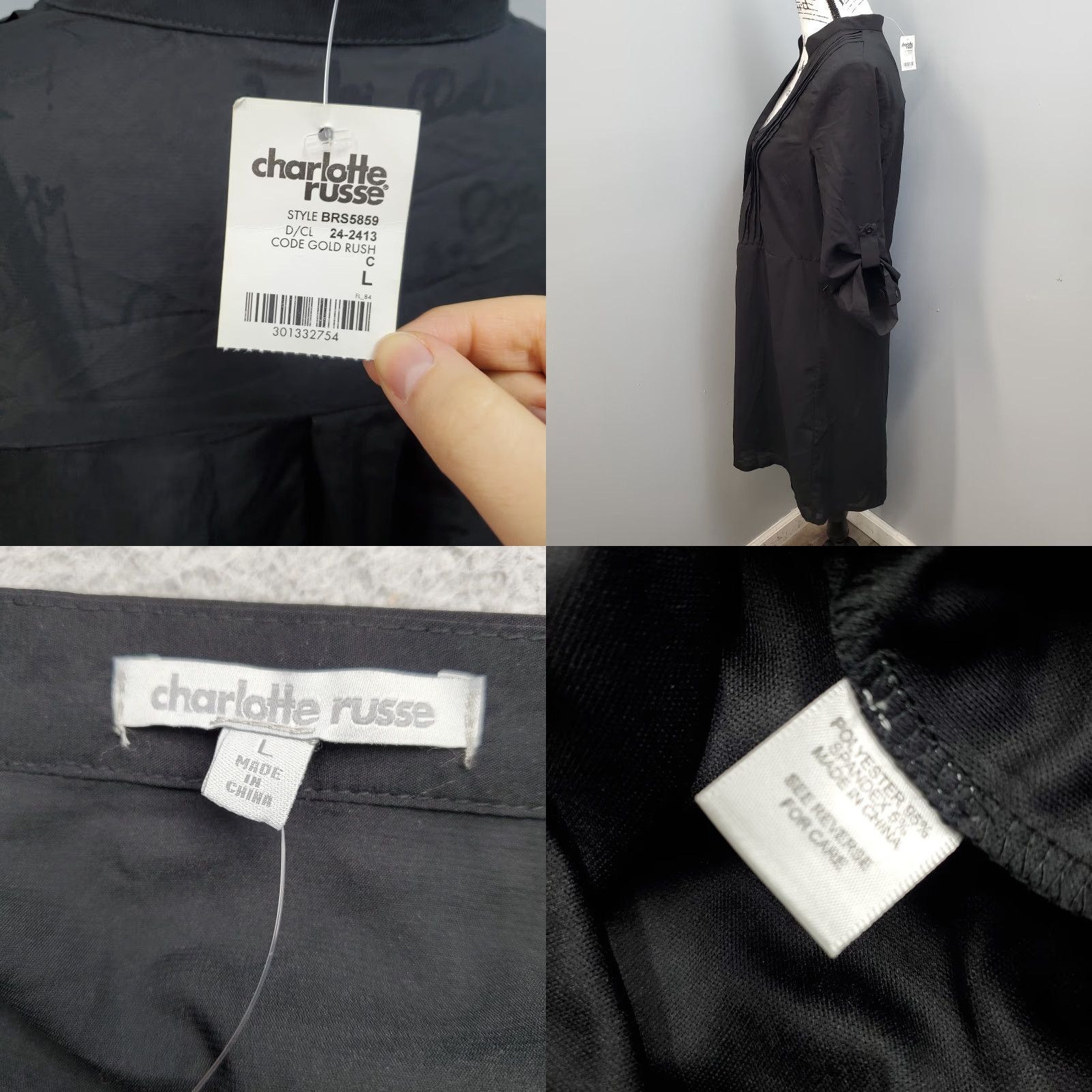 Charlotte Russe Shirt Dress Womens L Black Pleated Roll Tab Sleeve Half  Button Shirt Dress Women L Black Pleated Roll Tab Sleeve Buttoned Midi Dress  - homelandexpress.co.uk