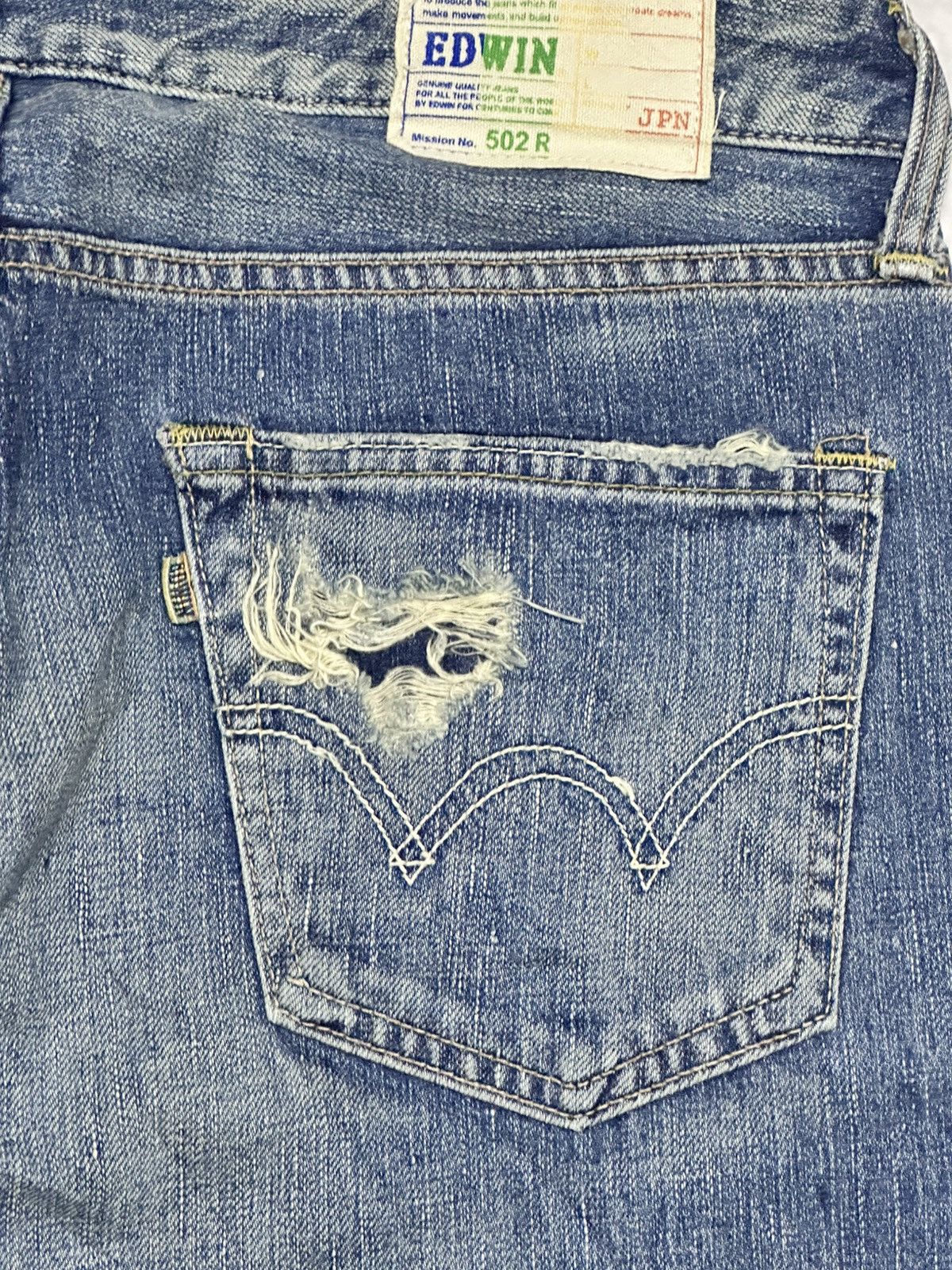 Edwin Edwin 502R Vintage 90's Distressed Baggy Loose & Faded Wash Size US 33 - 7 Thumbnail