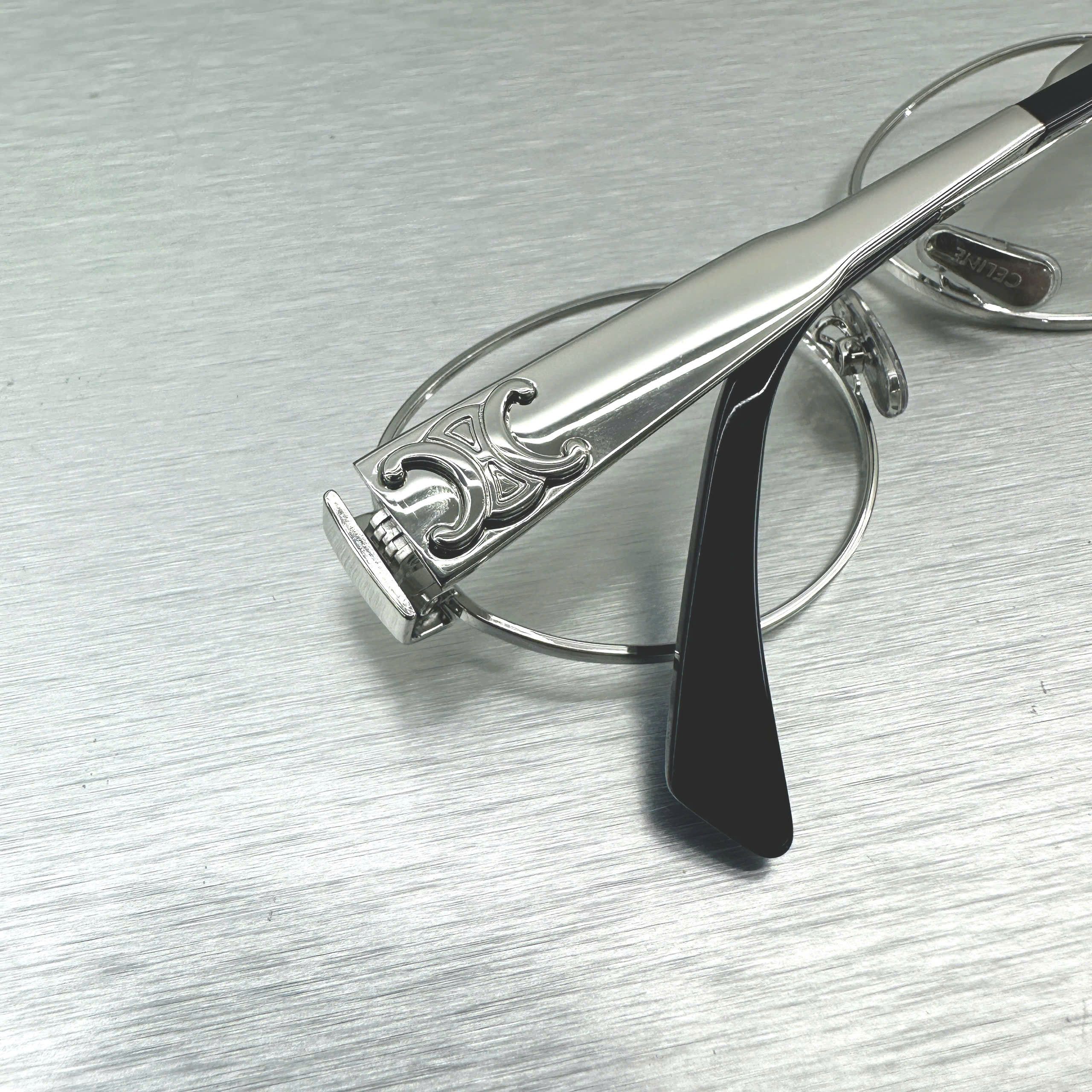Celine CELINE Metal Triomphe CL50140U 016 Oval Glasses SILVER Size ONE SIZE - 2 Thumbnail