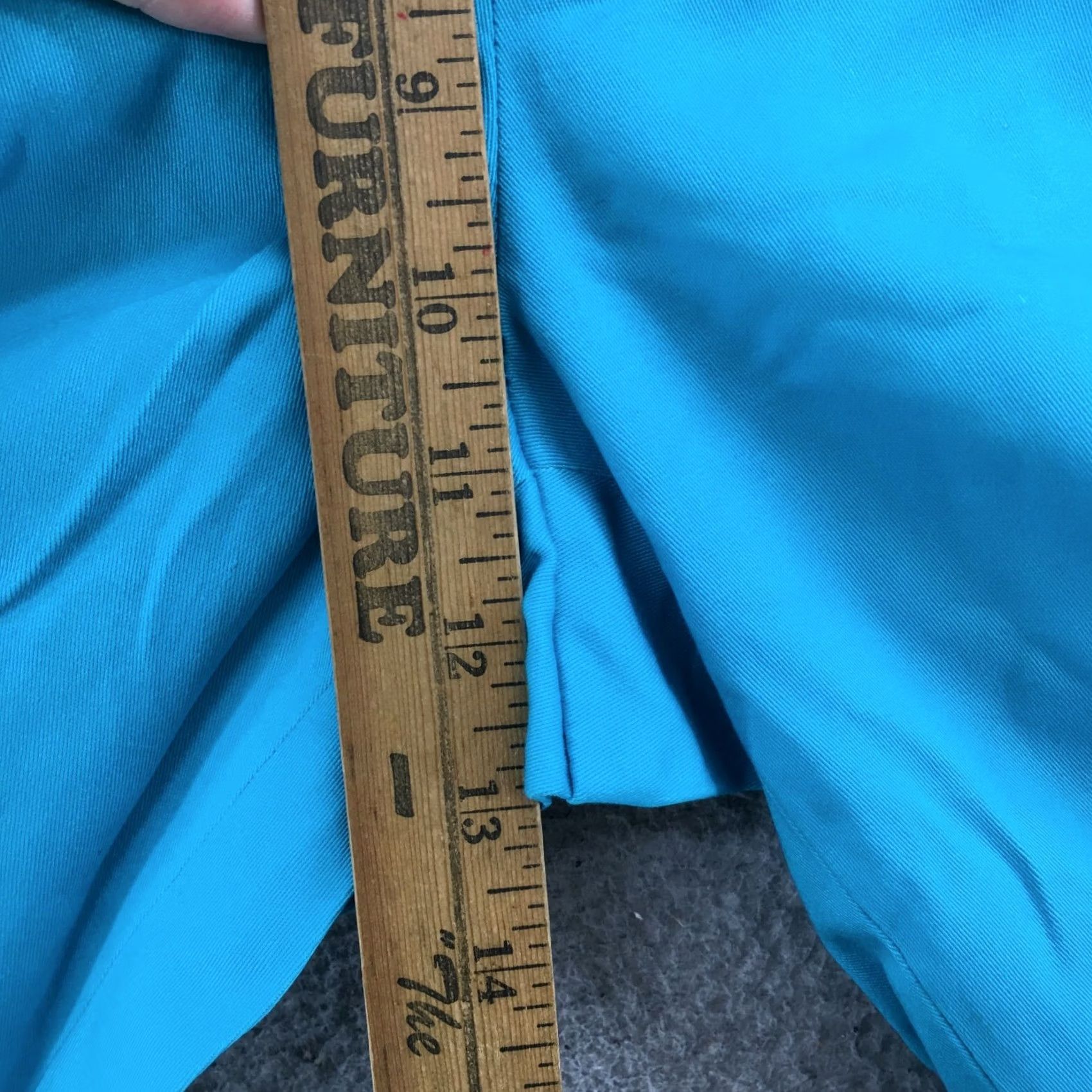 Vintage Monroe & Main Capris Pants Womens 16W Teal Blue Button Hem Mid Rise Zip Fly Capris, 16W, Blue, Womens Size 38" / US 16 / IT 52 - 6 Thumbnail