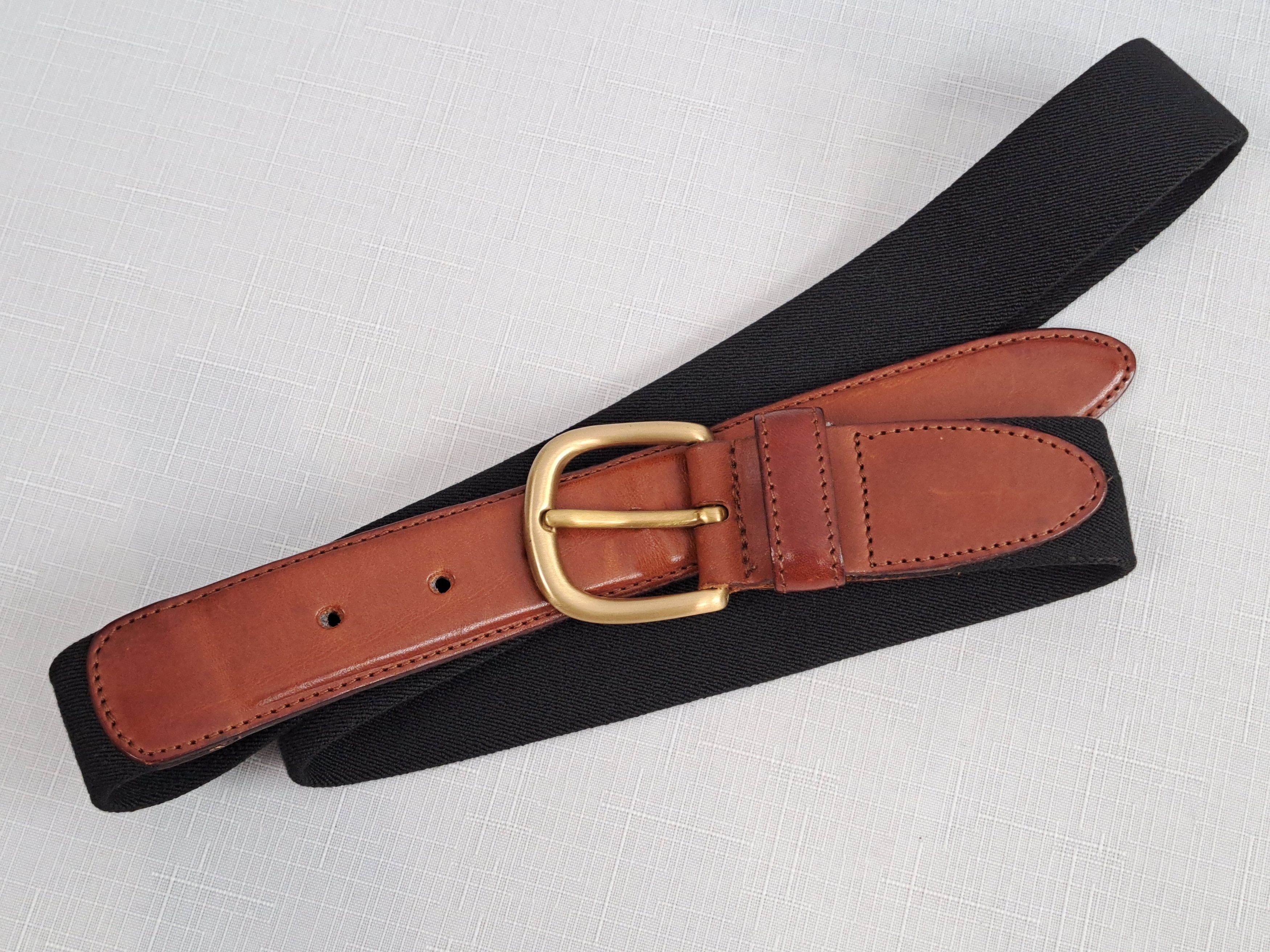 Bally × Vintage Bally vintage leather/elastic fabric belt. Size ONE SIZE - 2 Thumbnail