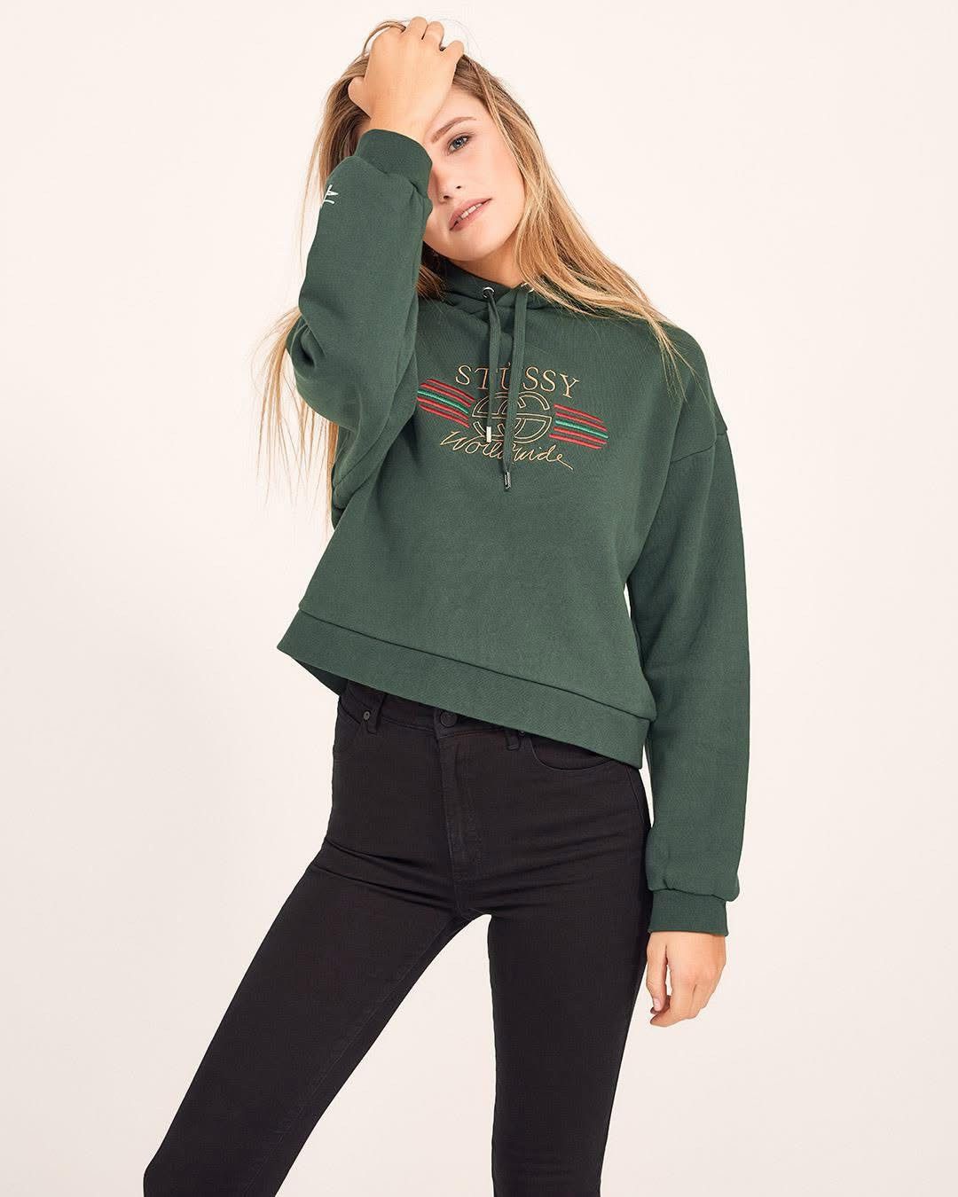 Stussy Stussy AU Worldwide G*cci Crop Hoodie Size S / US 4 / IT 40 - 11 Thumbnail