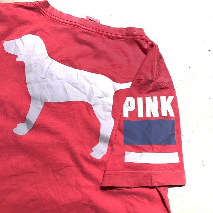 Pink × Victoria's Secret PINK Victoria Secret T shirt Tee. Hot coral color with dog Size S / US 4 / IT 40 - 6 Thumbnail