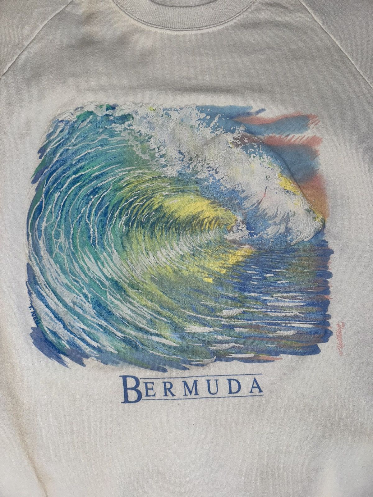 Art Comes First × Jerzees Vintage 1989 Bermuda Wave Art Sweatshirt Size US XL / EU 56 / 4 - 16 Thumbnail