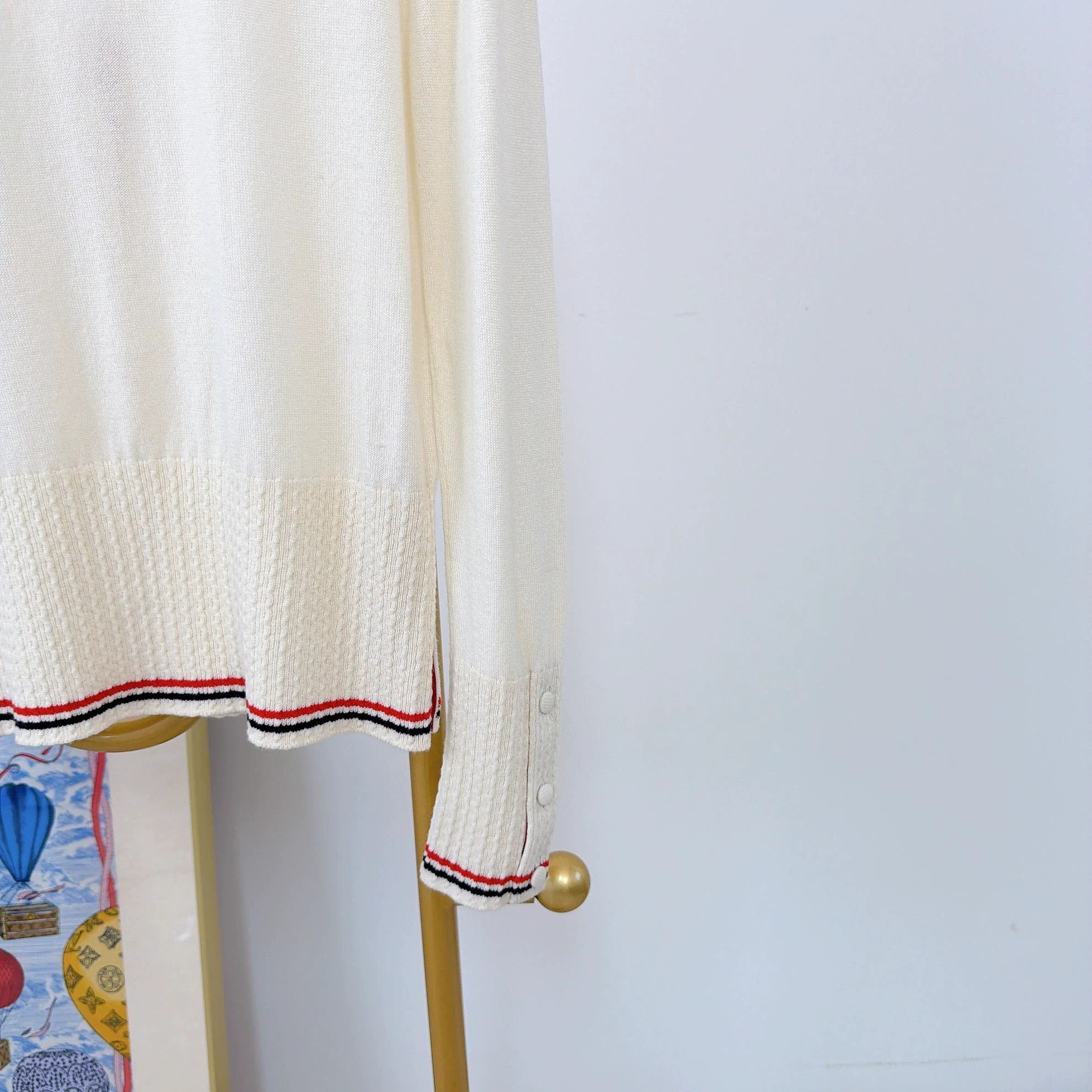 Thom Browne Thom Browne Beige Knit Cardigan 42 NWOT Size L / US 10 / IT 46 - 6 Thumbnail