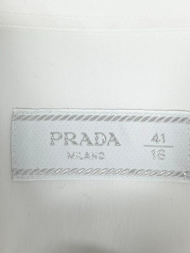 Prada Prada Size 41 White long-sleeved shirt 2502-Nextarrow Size US XXS / EU 40 - 5 Thumbnail