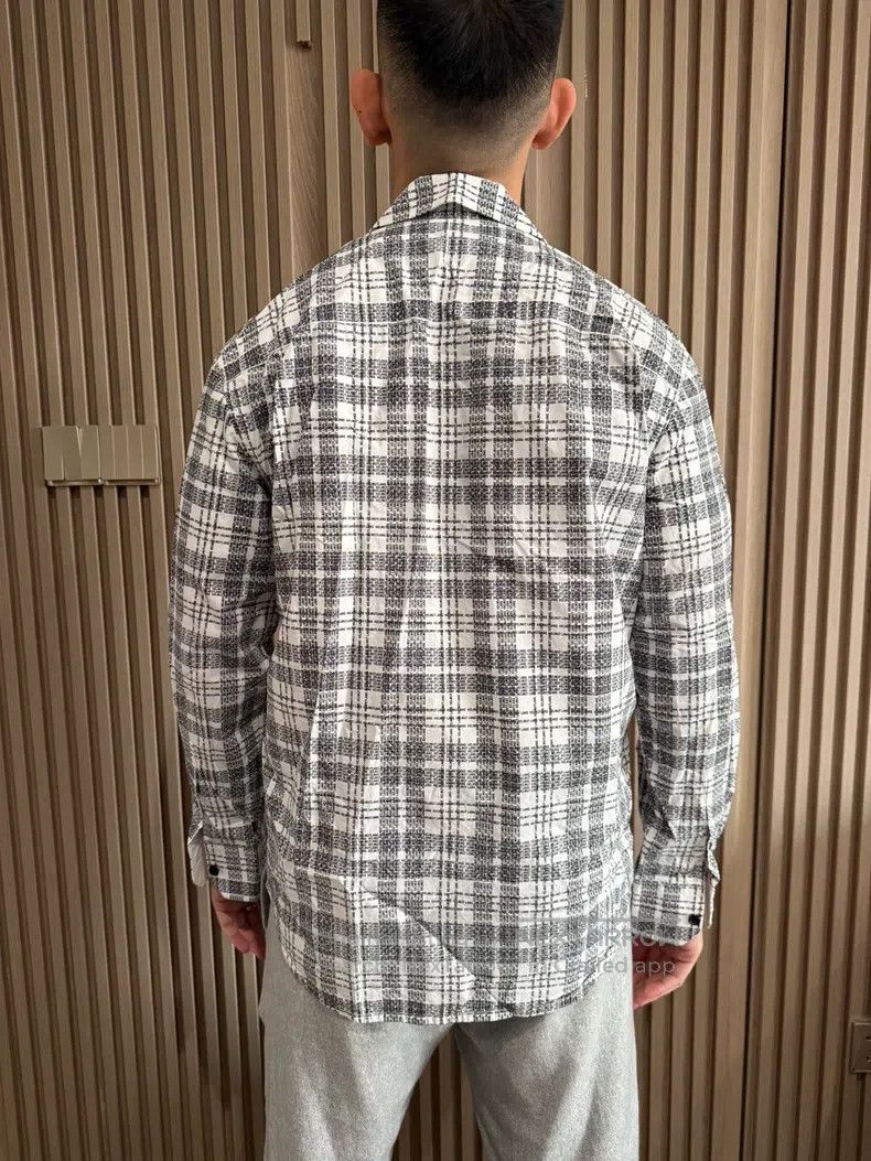 Helmut Lang Helmut Lang Plaid cotton shirt, black white gray plaid Size US L / EU 52-54 / 3 - 3 Thumbnail