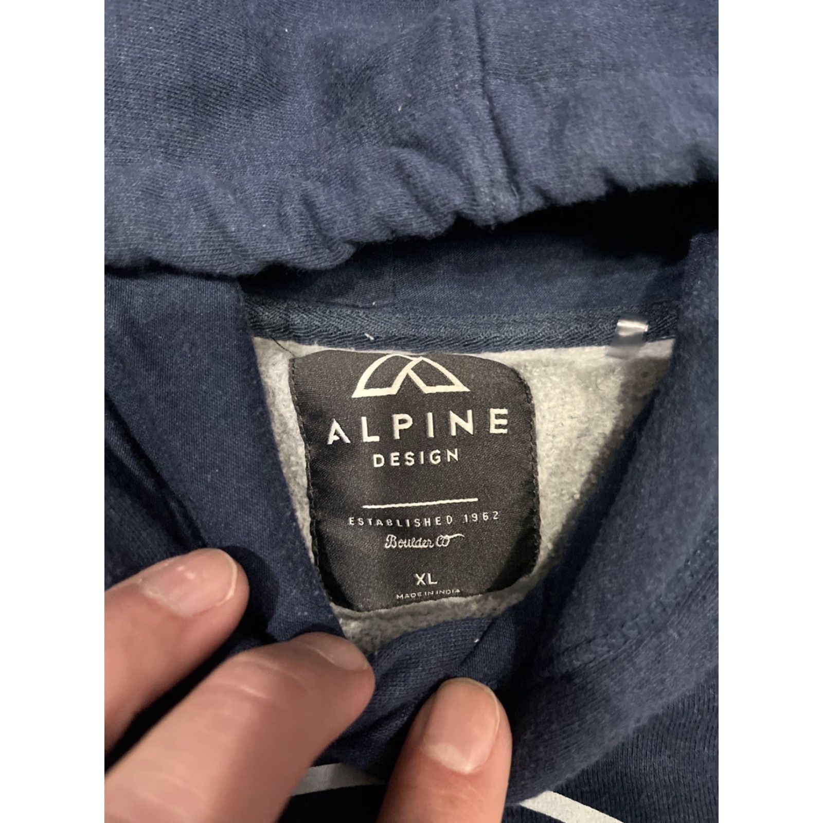 Vintage Alpine Design Hoodie Men's XL Blue Kangaroo Pocket Logo Hike Camping Snow Ski Size US XL / EU 56 / 4 - 4 Thumbnail