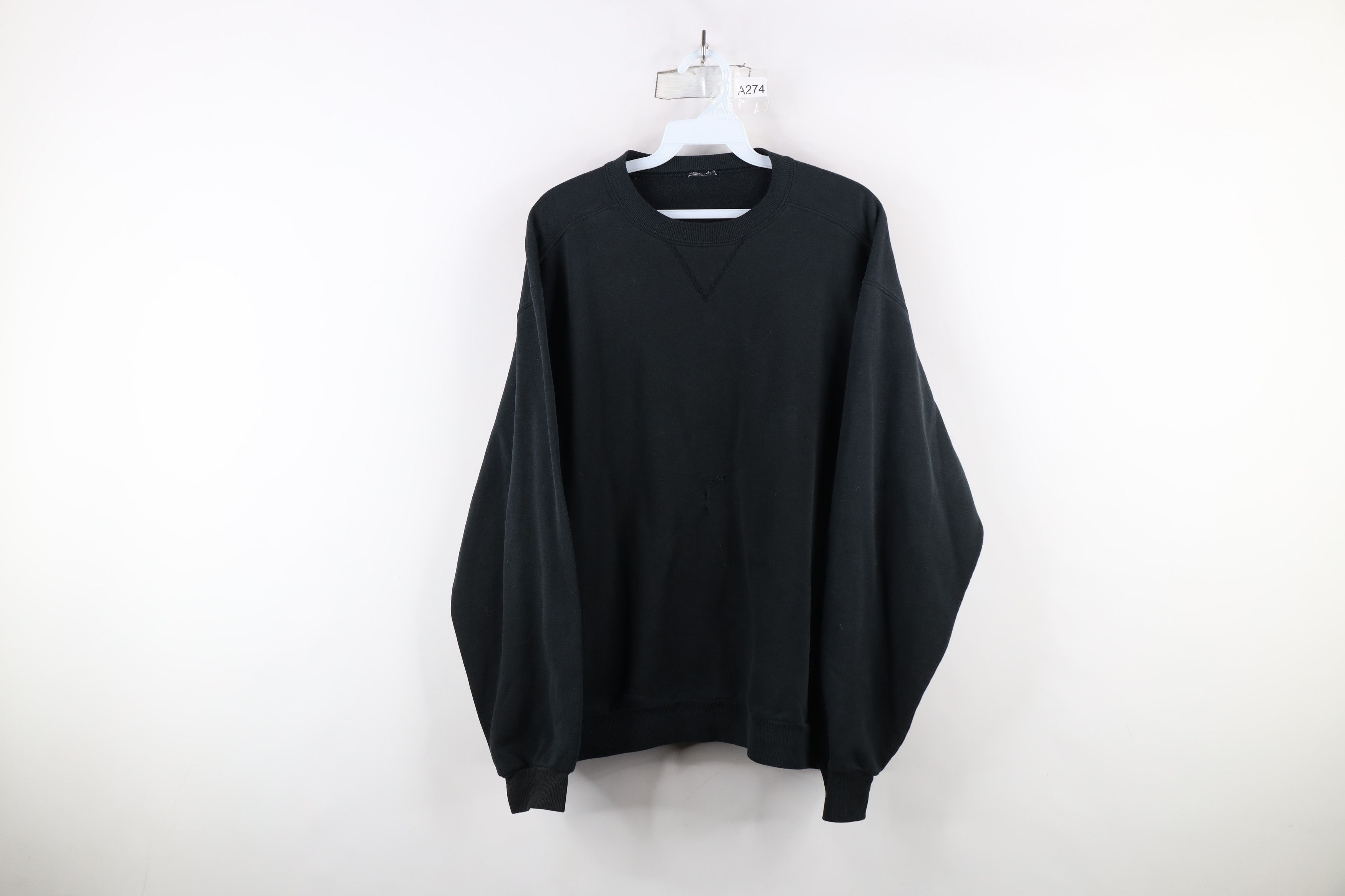 Vintage Vintage 90s Streetwear Boxy Fit Crewneck Sweatshirt Black Size US M / EU 48-50 / 2 - 1 Thumbnail