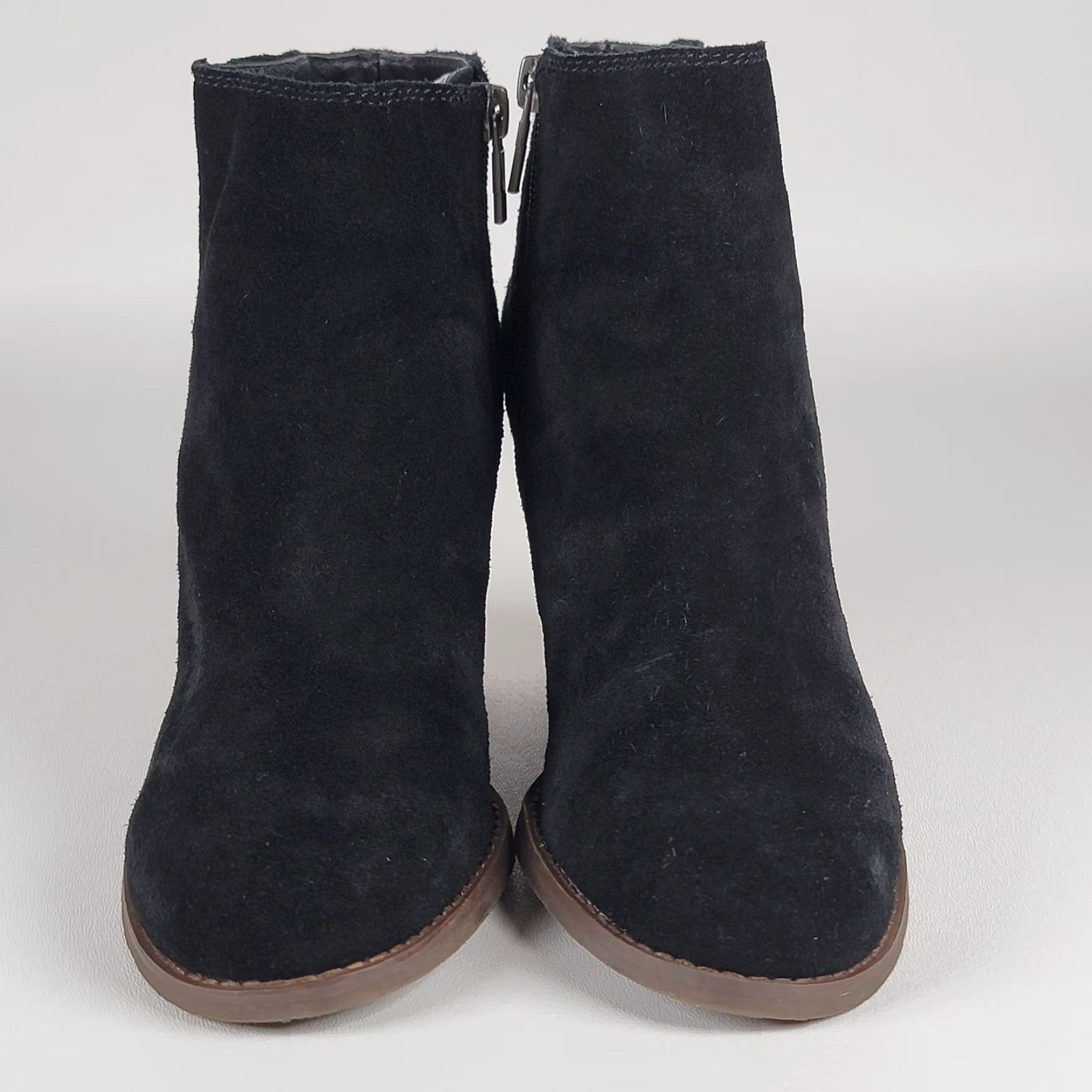 Lucky Brand Lucky Brand Boots Women 8M Yakeena Wedge Ankle Bootie Black Suede Side Zip Bootie Women Size 8M Size US 8 / IT 38 - 2 Thumbnail