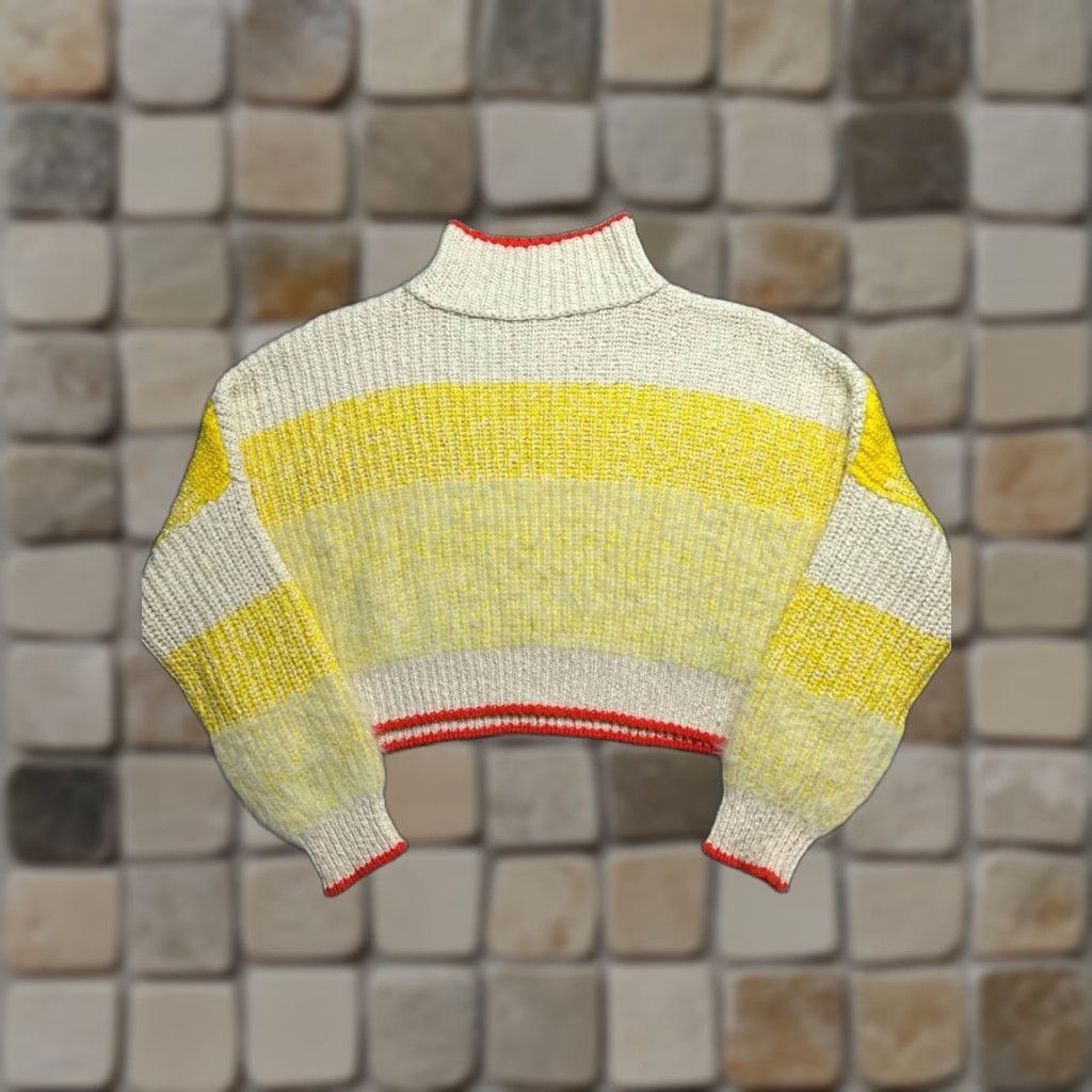 Free People Free People Sweater Womens Small Red Cotton Blend Knit Pullover Mock Neck Casual Pullover Winter Spring Fall Knit Solid Size S Womens Size S / US 4 / IT 40 - 1 Thumbnail