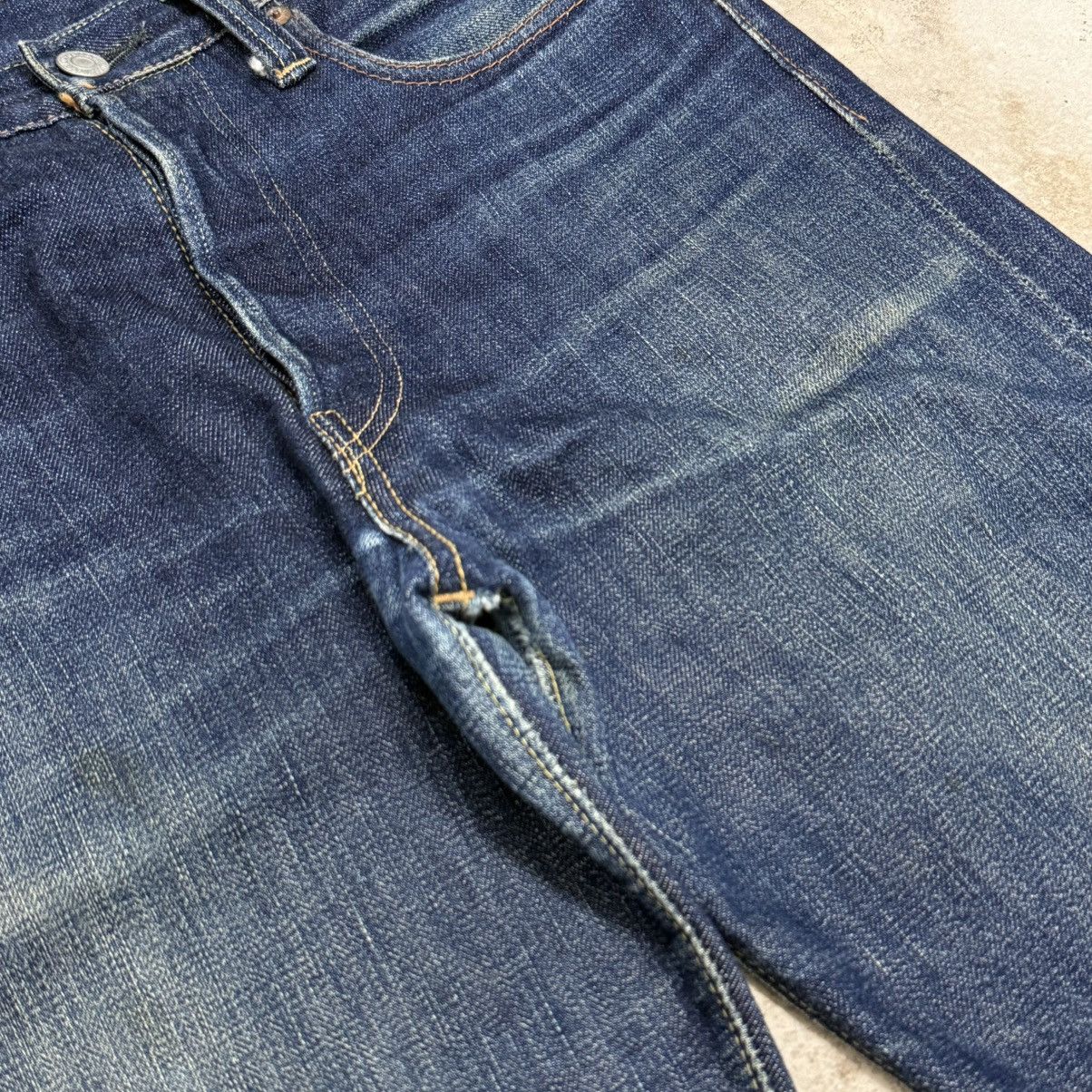 Full Count & Co. Selvedge Full Count Distress Indigo Chainstitch Denim Pants Size US 30 / EU 46 - 9 Thumbnail