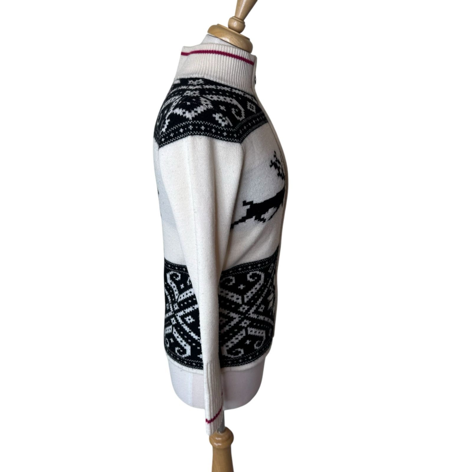 Other NEVE Ski Reindeer 100% Wool Full Zip Up Sweater Size Medium Size M / US 6-8 / IT 42-44 - 7 Thumbnail