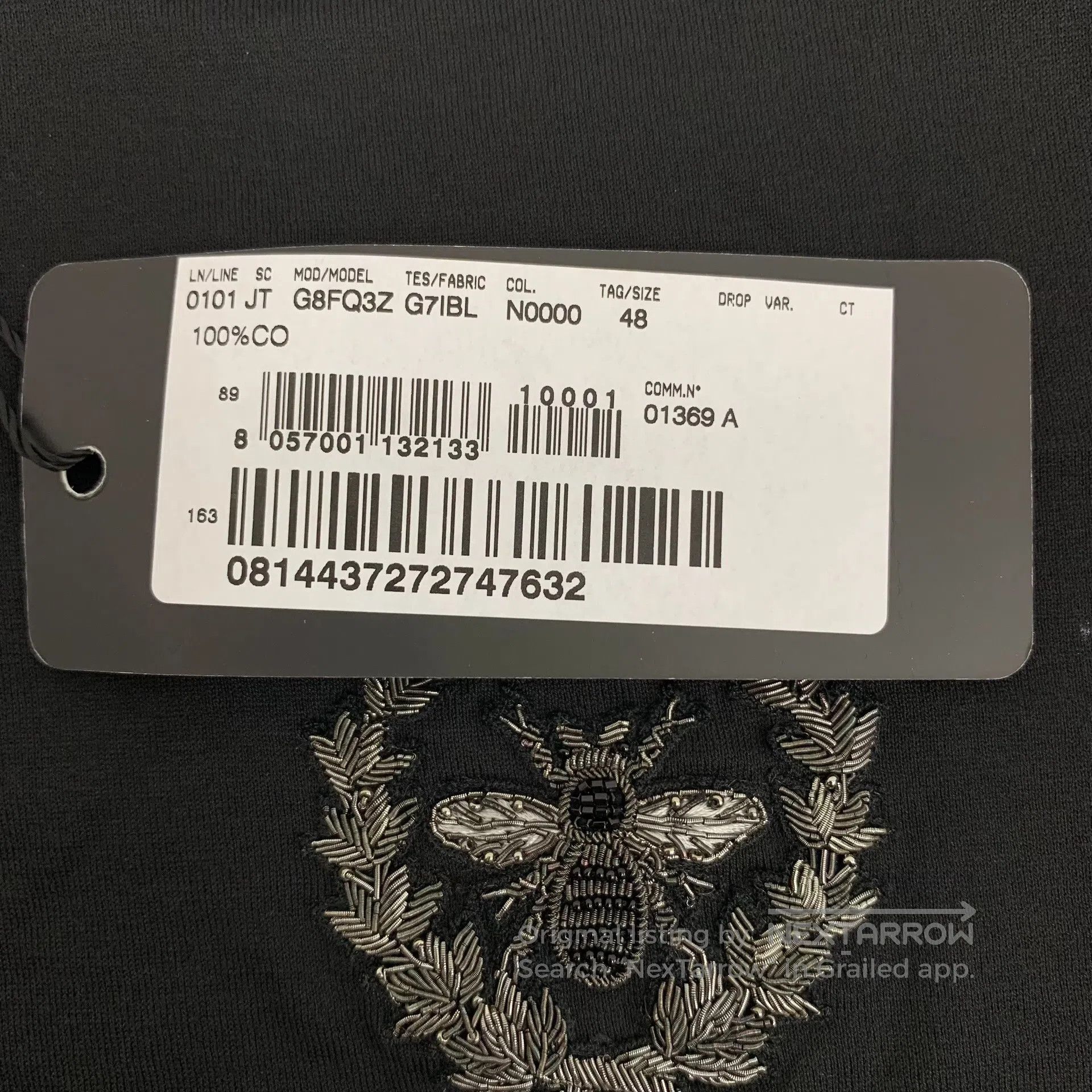 Dolce & Gabbana Dolce Gabbana Black crown bee stud design cotton crew neck Size US M / EU 48-50 / 2 - 8 Thumbnail