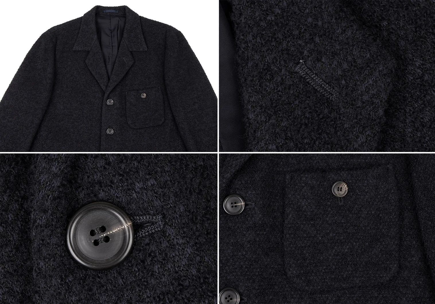 Issey Miyake Wool Blend Knit Suit Set in Navy, Size L Size US L / EU 52-54 / 3 - 3 Thumbnail