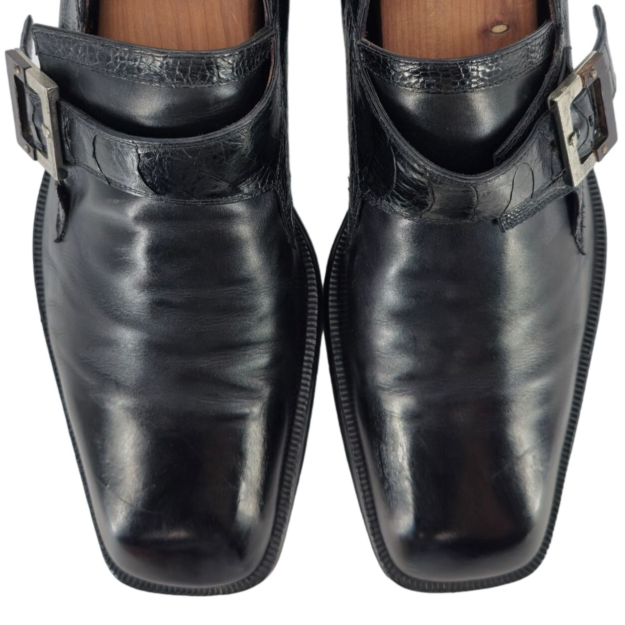 Paciotti Cesare Paciotti Mens 12 Italy Black Leather Alligator Monk Size US 12 / EU 45 - 5 Thumbnail
