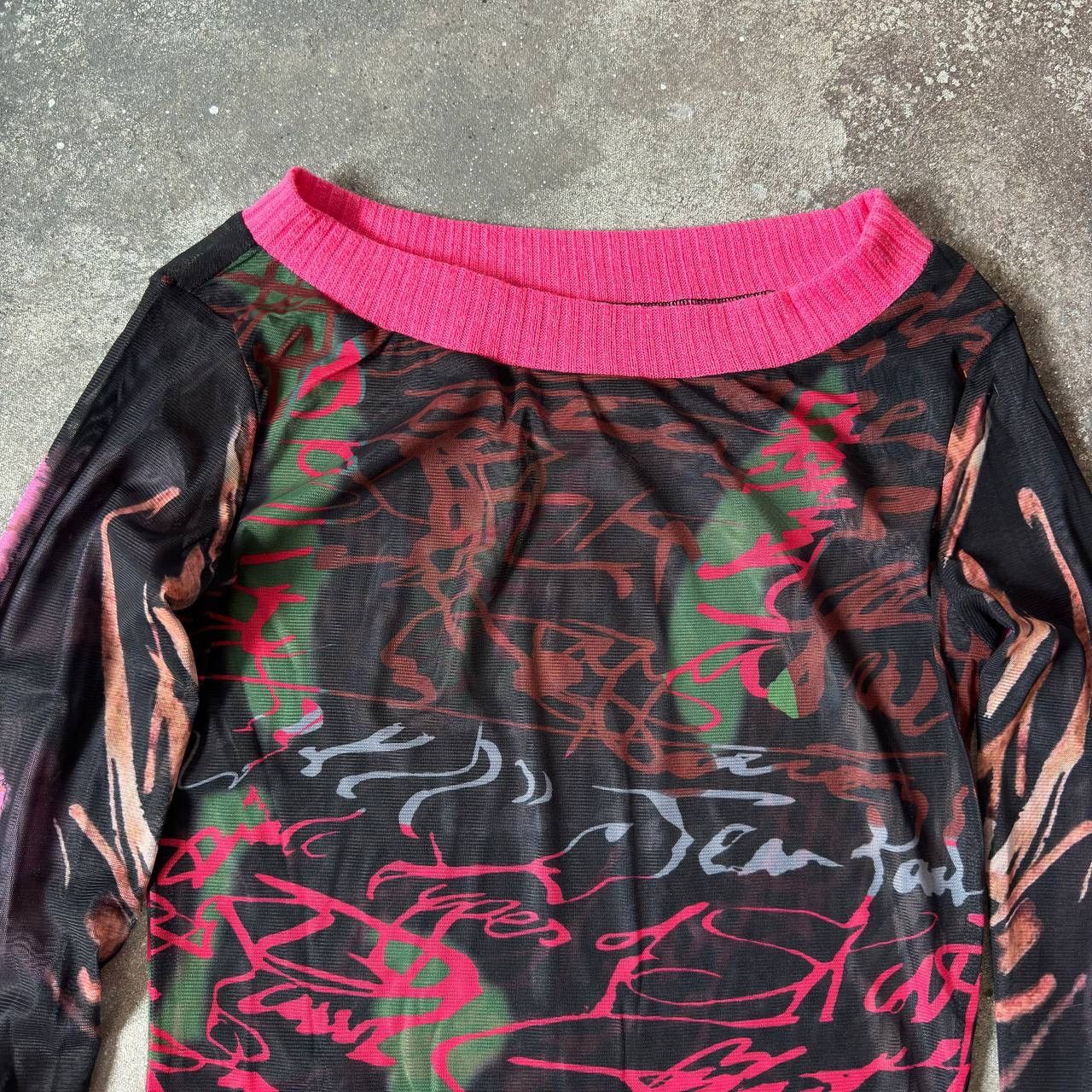20471120 Y2K Japanese Mesh Long Sleeve Top (like Jean Paul Gaultier) Size M / US 6-8 / IT 42-44 - 3 Thumbnail