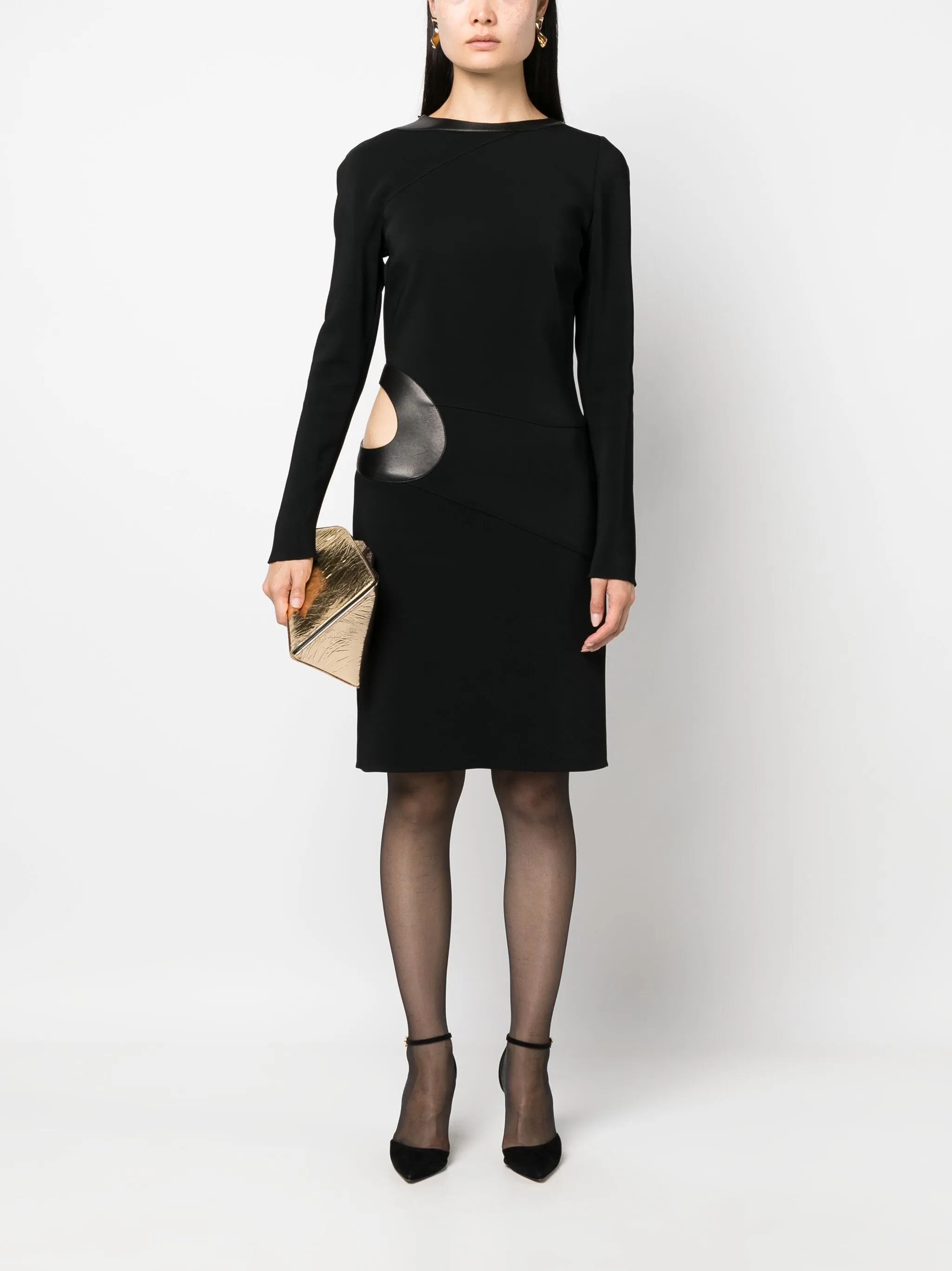 Tom Ford o1w1db10225 AB3242 Cut-out Midi Dress in Black Size M / US 6-8 / IT 42-44 - 2 Thumbnail
