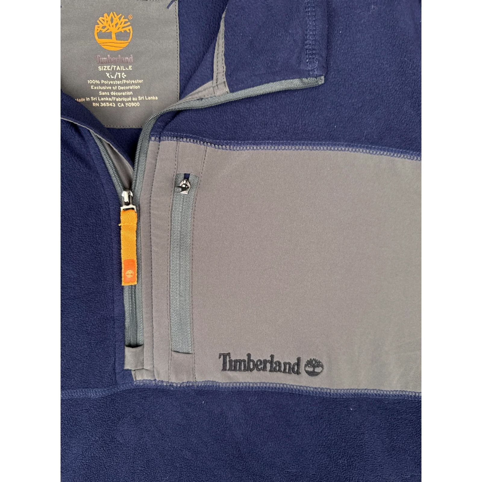 Timberland TIMBERLAND Fleece Pullover Mens XL Blue Quarter Zip Chest Pocket Logo Outdoor Sweatshirt Size US XL / EU 56 / 4 - 6 Thumbnail