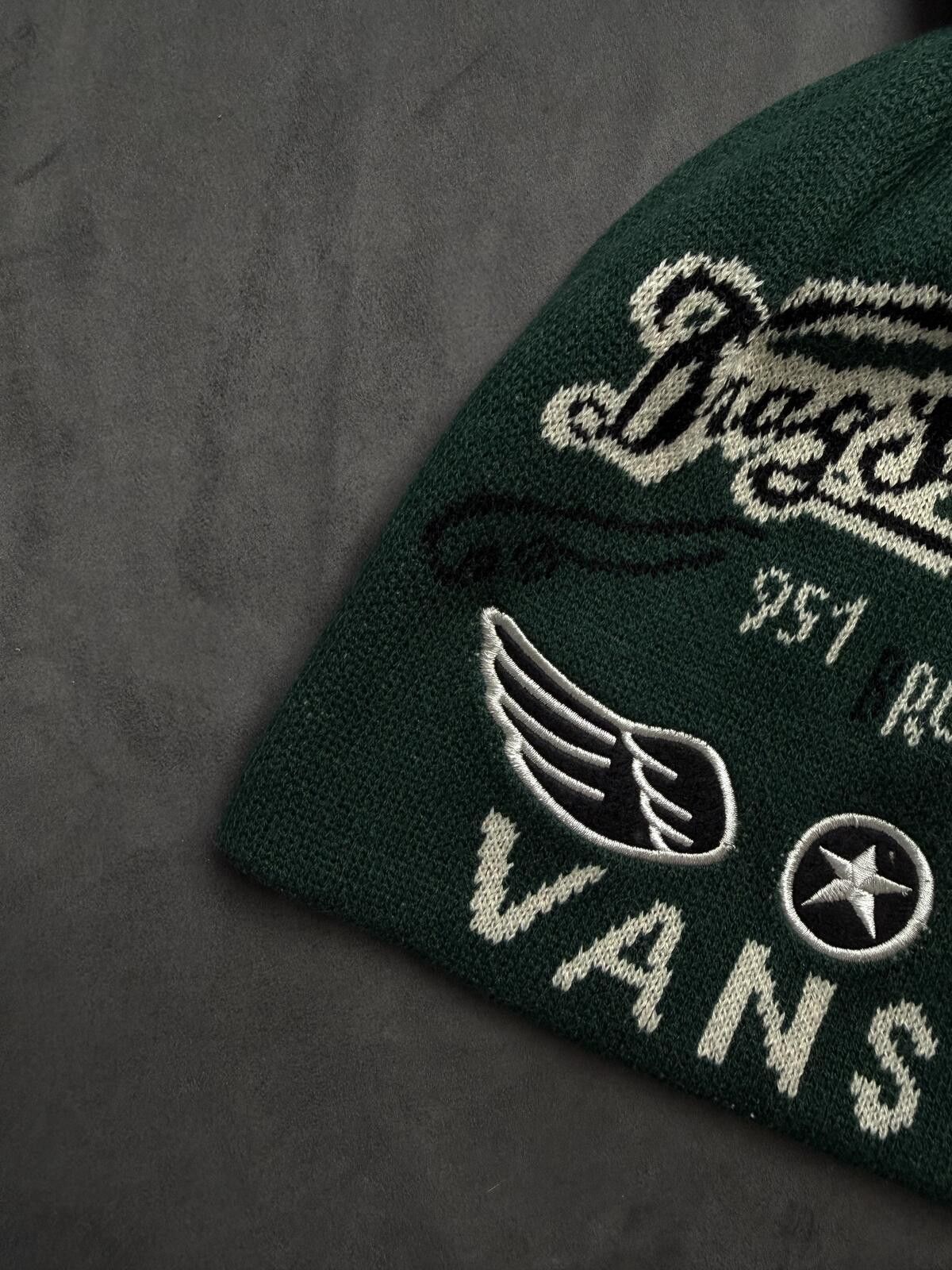 Vanson Leathers Vtg Vanson Leathers No Cuff Knit Beanie Hat Green Size ONE SIZE - 3 Thumbnail