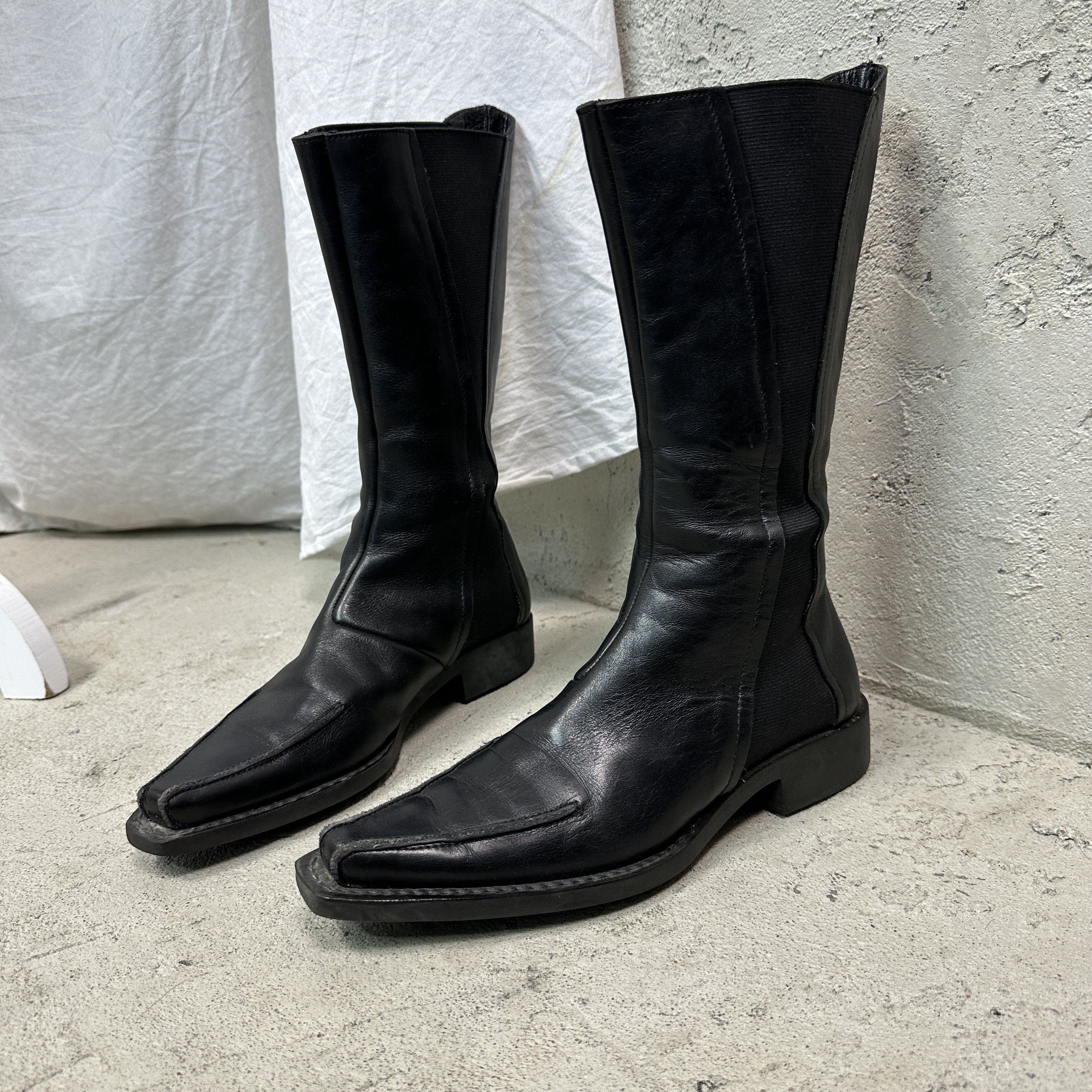 Pollini Vintage Grunge Leather Studio Pollini Pointy Boots Y2K Size US 8 / IT 38 - 2 Thumbnail
