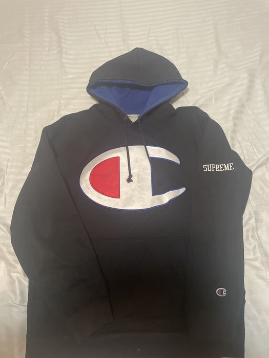 Supreme Supreme Champion Satin Logo Hoodie Grailed