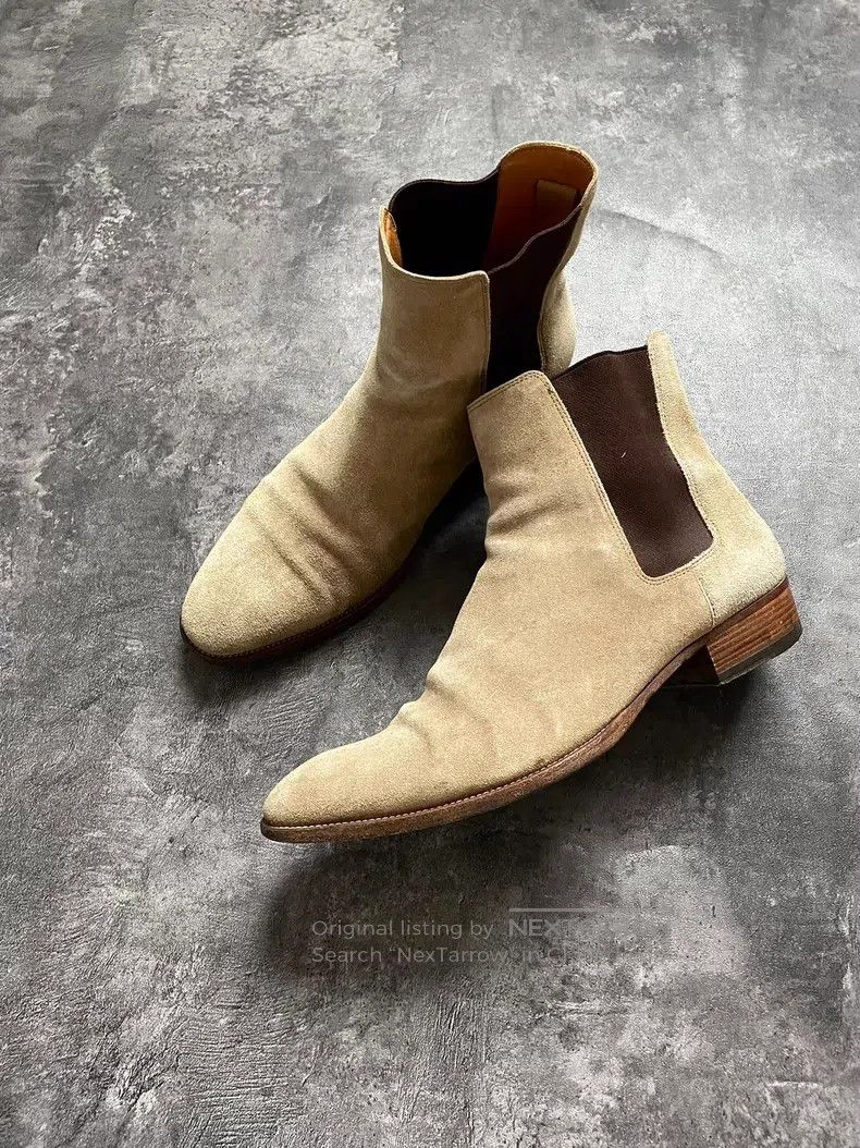 Saint Laurent Paris Saint Laurent Paris Camel Suede Basic Chelsea Boots Size US 11 / EU 44 - 2 Thumbnail