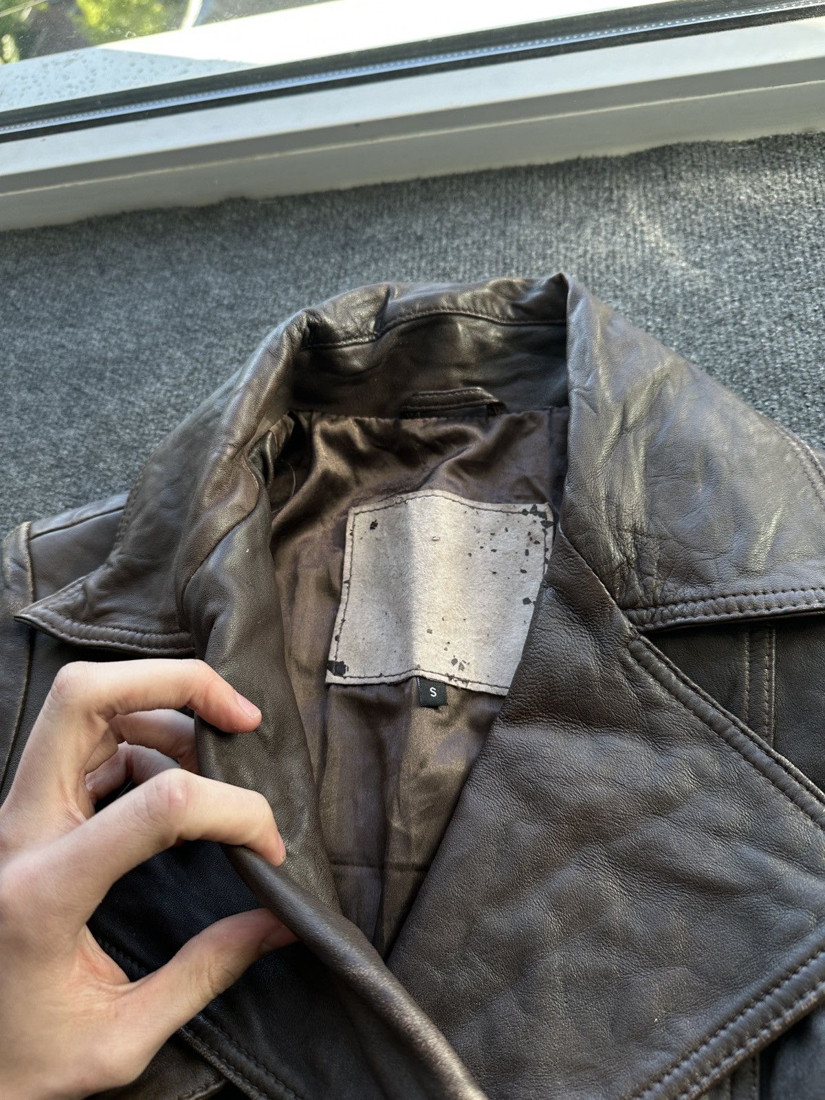Other LEATHER TRENCH COAT 🚨 DARK BROWN LUXURY WOMEN SIZE S BUTTON Size S / US 4 / IT 40 - 7 Thumbnail