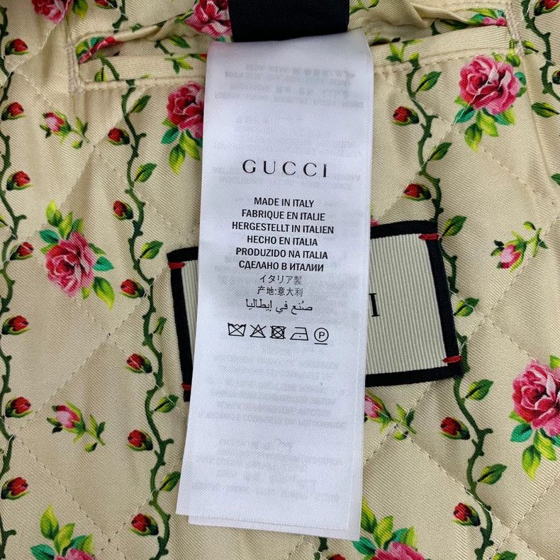 Gucci Blue letter washed old cotton lapel single-breasted l
