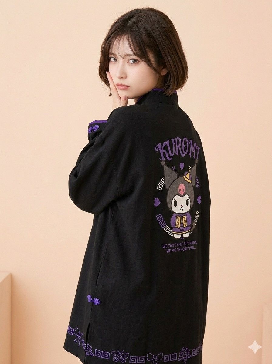Anime Kuromi Chinese Black purple Dress Pullover Size US L / EU 52-54 / 3 - 24 Thumbnail