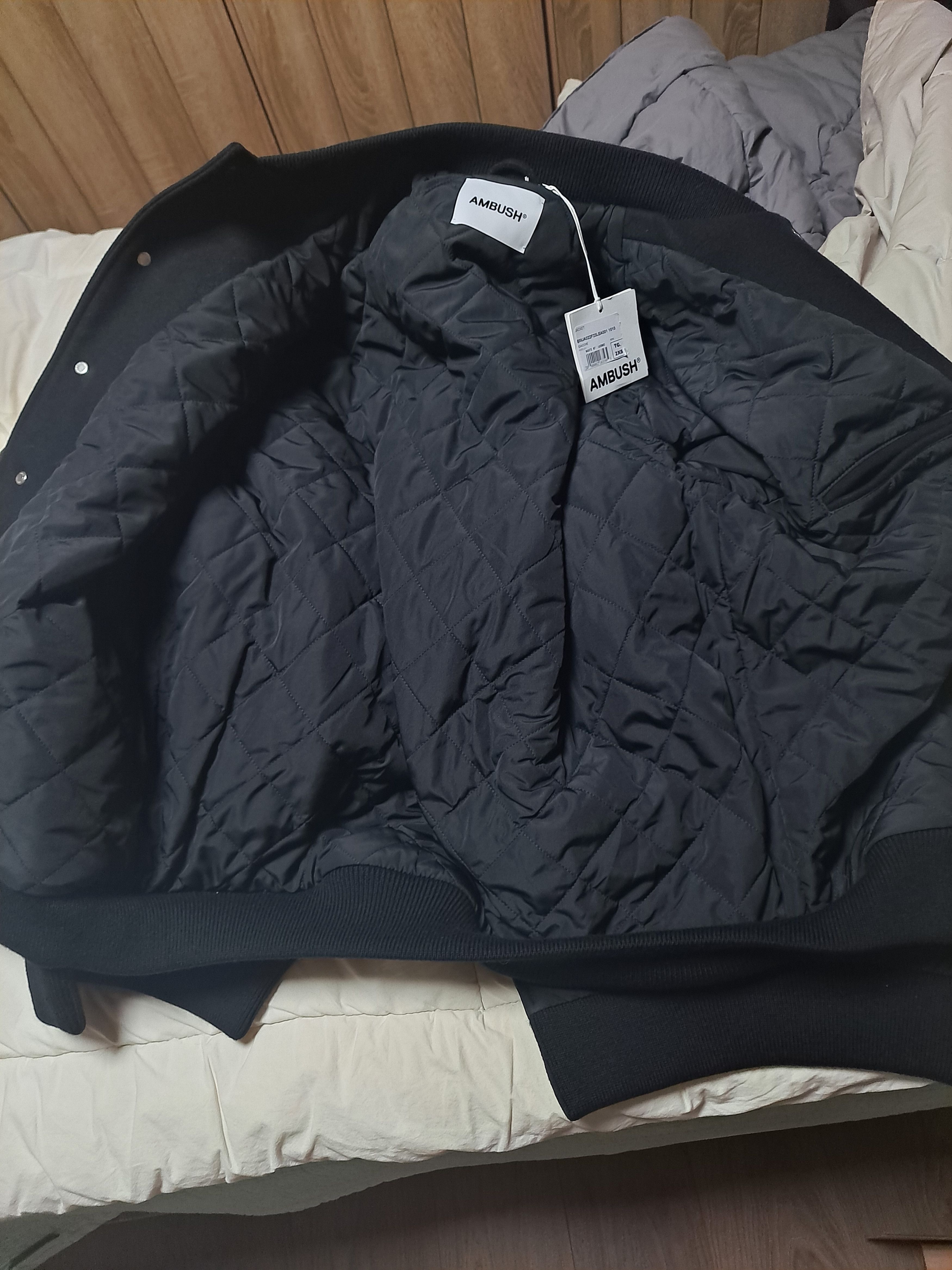 Ambush Design NWT) $2000 AMBUSH LEATHER LAYERED VARSITY JACKET Size US XXS / EU 40 - 6 Thumbnail