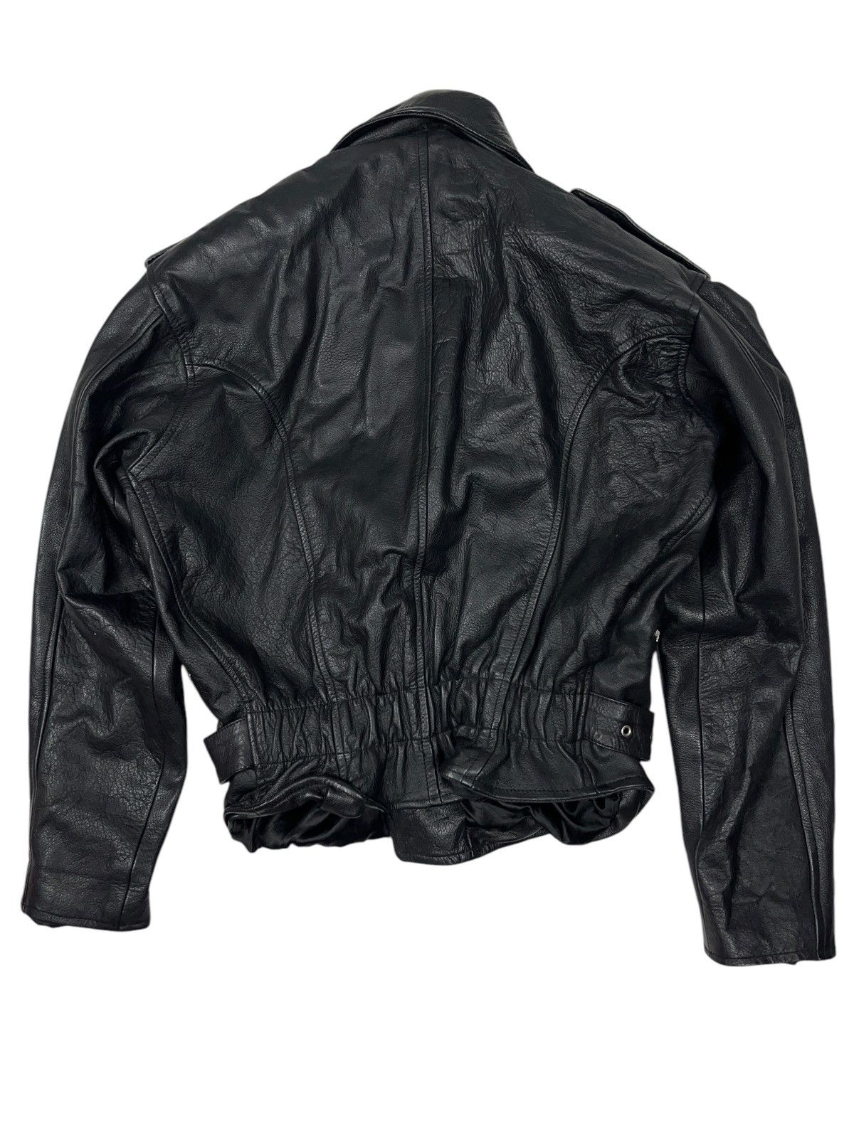 Vintage Vintage Leather Biker Belted Jacket Avant Garde Size S / US 4 / IT 40 - 3 Thumbnail
