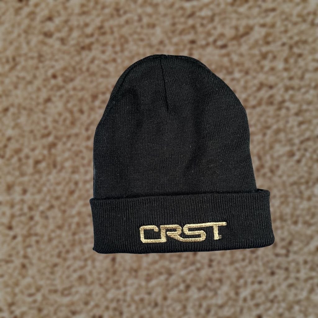 Vintage CRST Hat Beanie Unisex One Size Black Knit Logo Stretch Casual Winter Warm Size ONE SIZE - 1 Thumbnail
