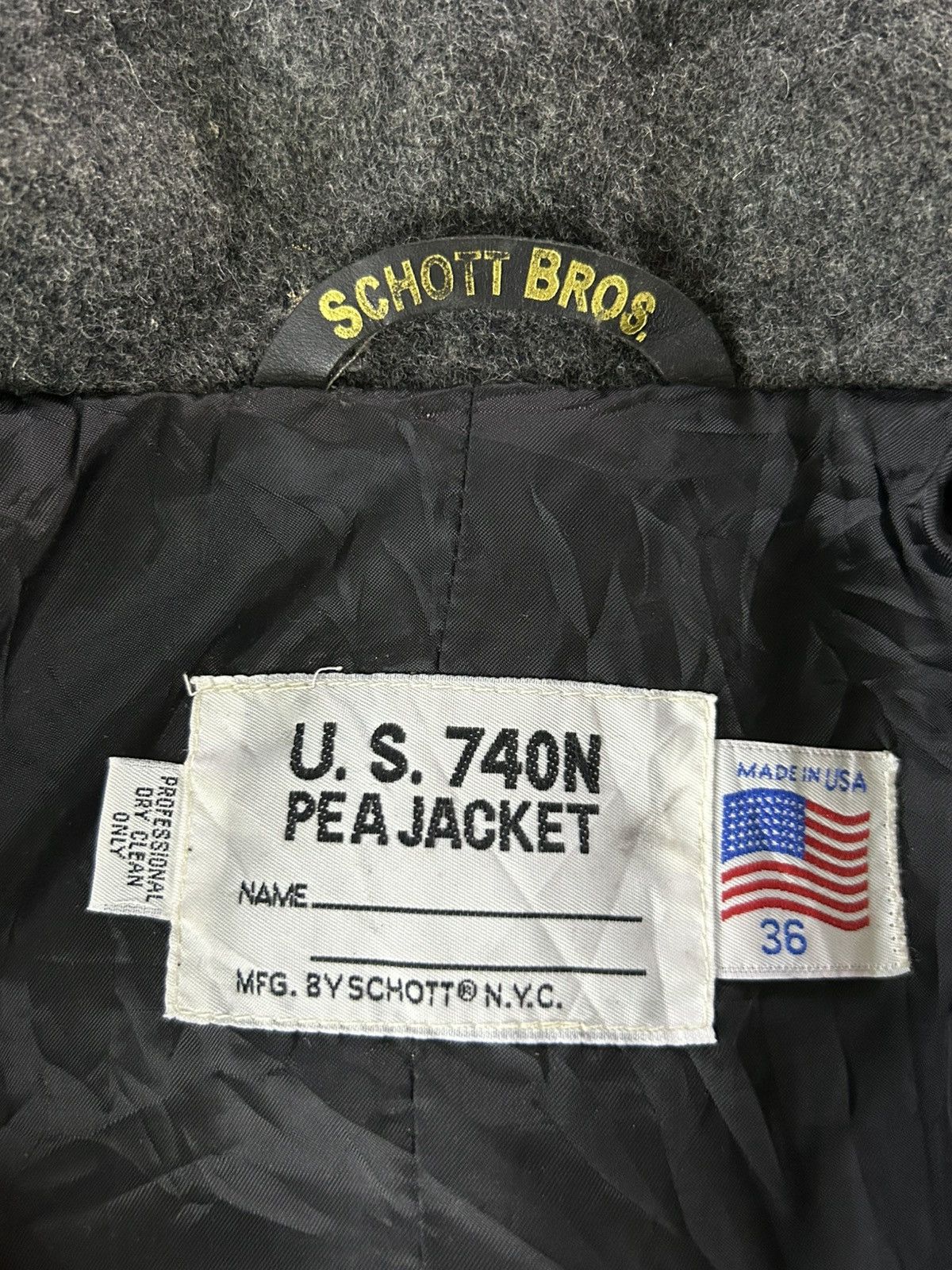 Schott × Vintage Vintage Schott Bros U. S. 740N Pea Jacket Size US S / EU 44-46 / 1 - 6 Thumbnail