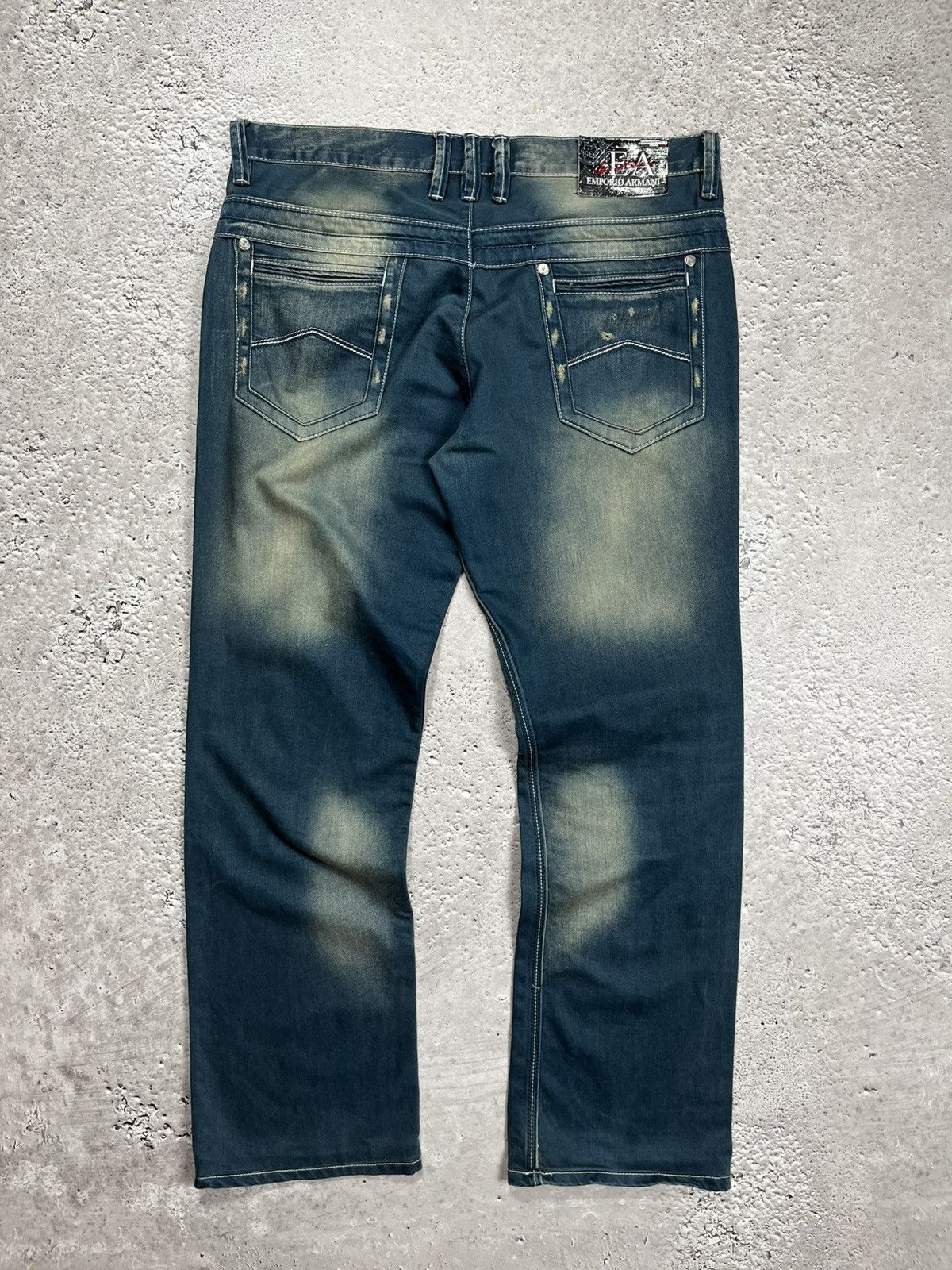 Armani Armani Jeans Size 36 Factory Faded Blue Denim Pants Size US 36 / EU 52 - 1 Thumbnail
