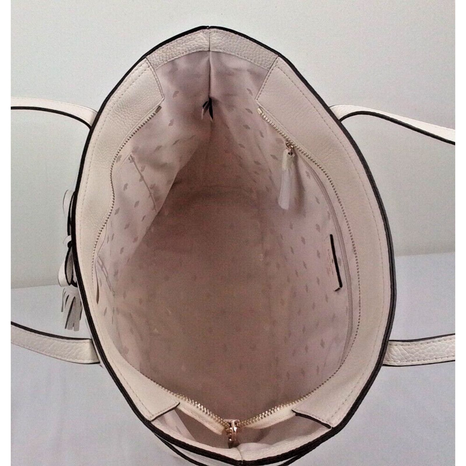 Kate Spade Kate Spade Leather Handbag Medium Top Zip Tote Parchment NWT Size ONE SIZE - 11 Thumbnail