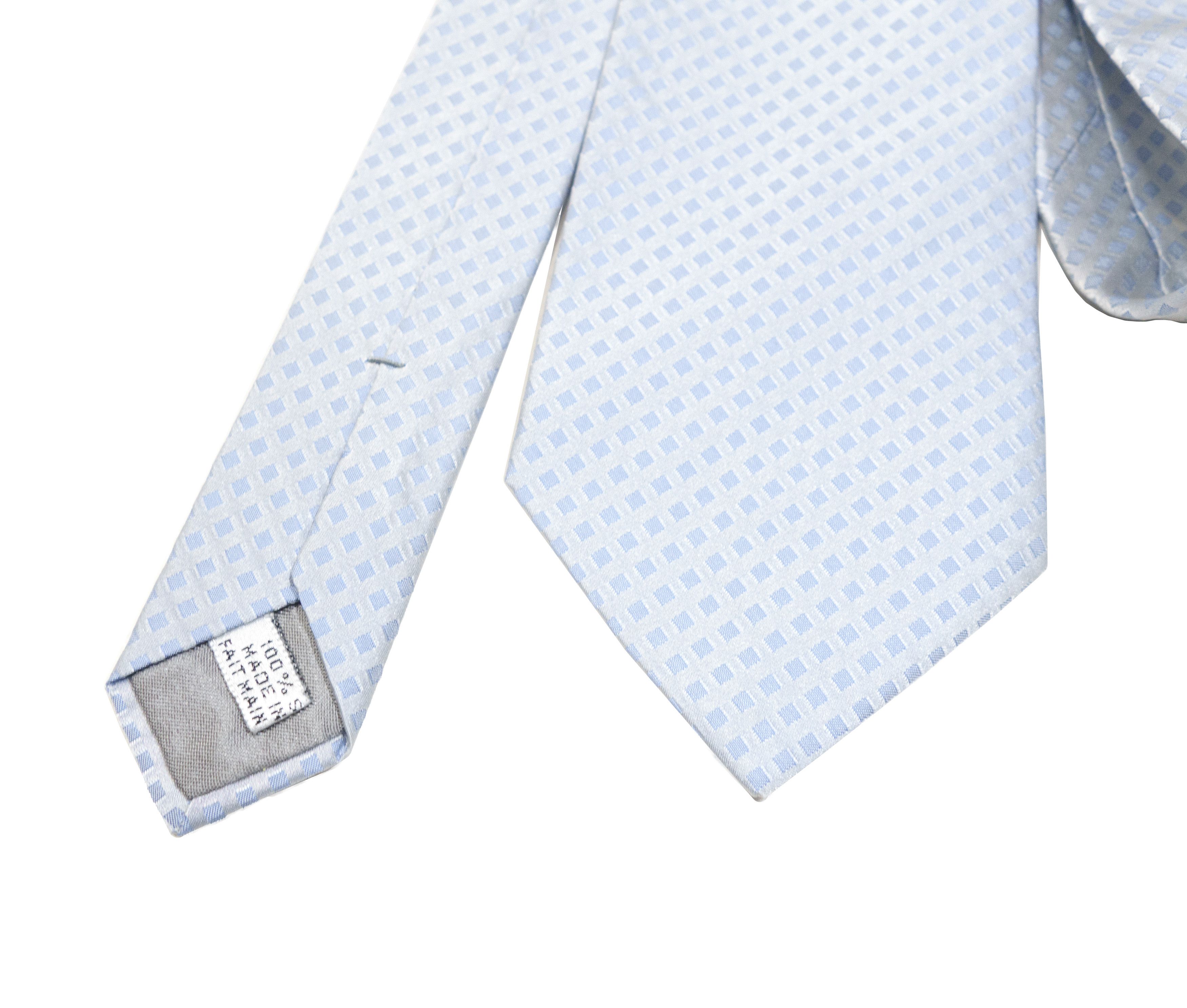 Dior Homme Hedi Slimane Geometric Square Plaid Silk Tie Size ONE SIZE - 4 Thumbnail