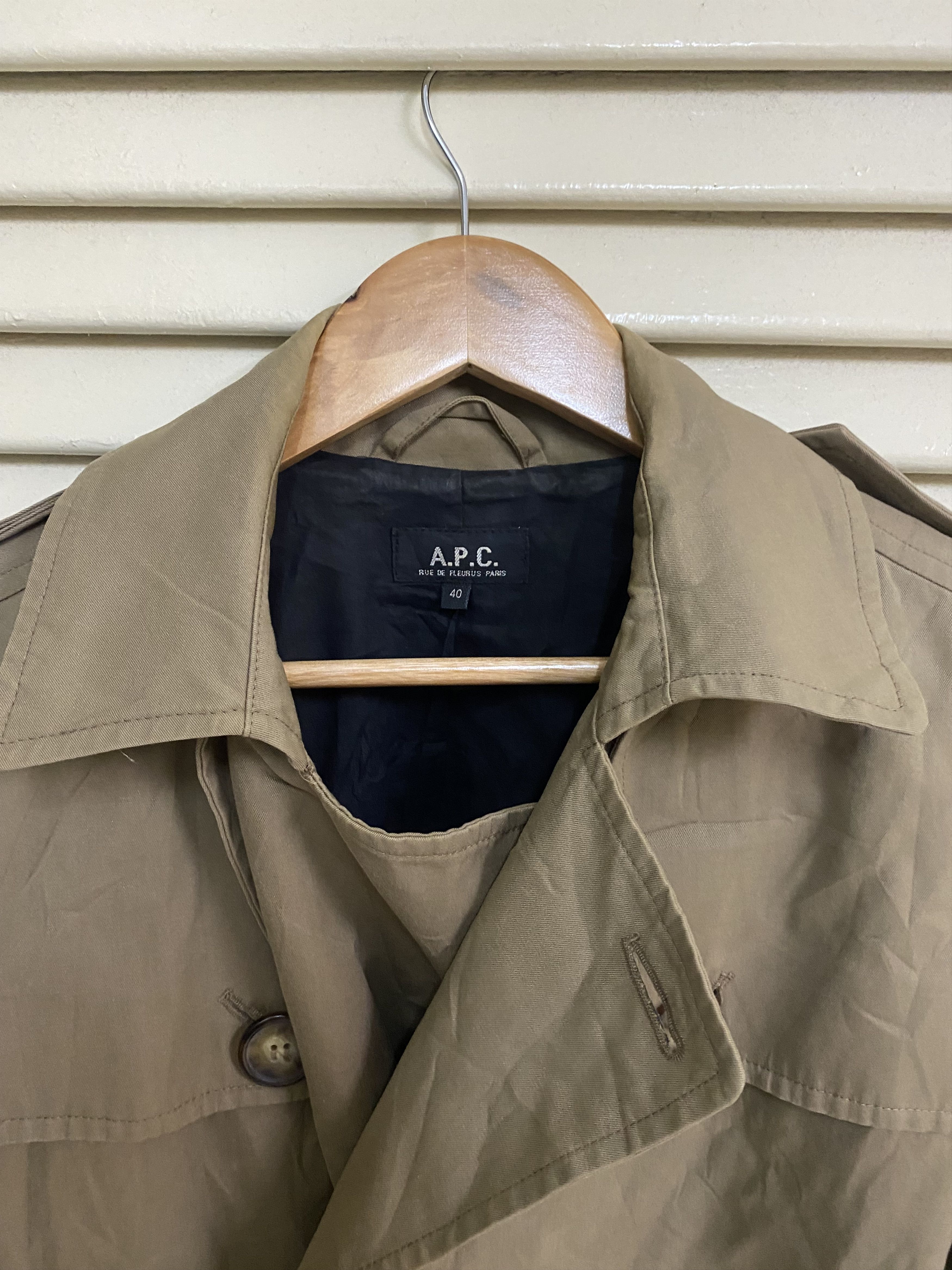 A.P.C. Faded APC Double Breasted Belted Trench Coat Size S / US 4 / IT 40 - 4 Thumbnail