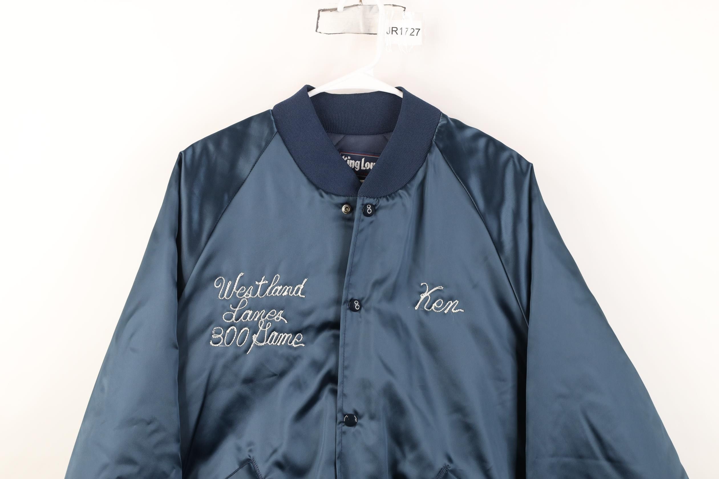 Vintage Vintage 80s Chain Stitched Game Bowling Satin Bomber Jacket Size US XL / EU 56 / 4 - 2 Thumbnail
