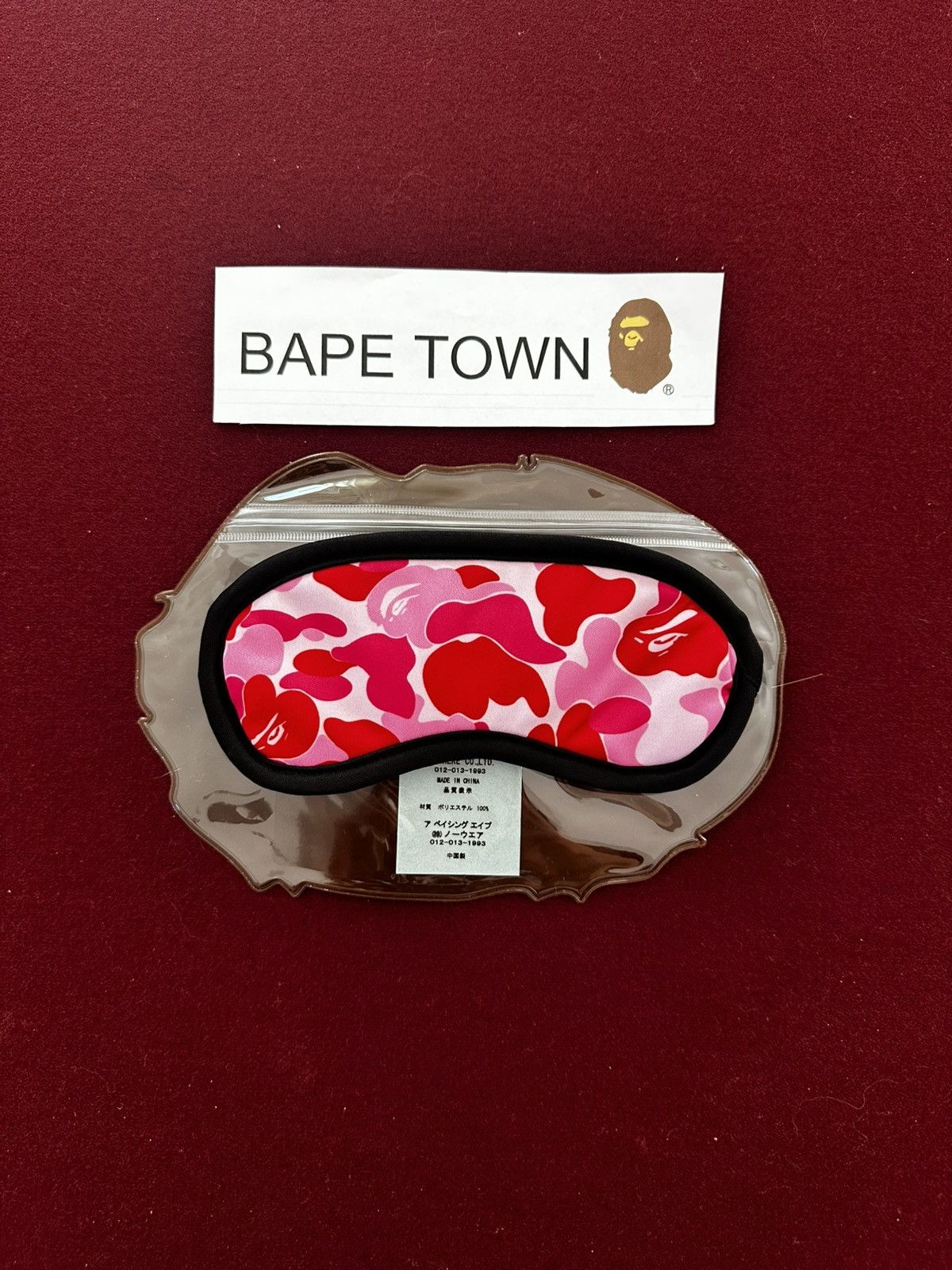Bape ABC CAMO EYE MASK (PINK) Size ONE SIZE - 1 Thumbnail
