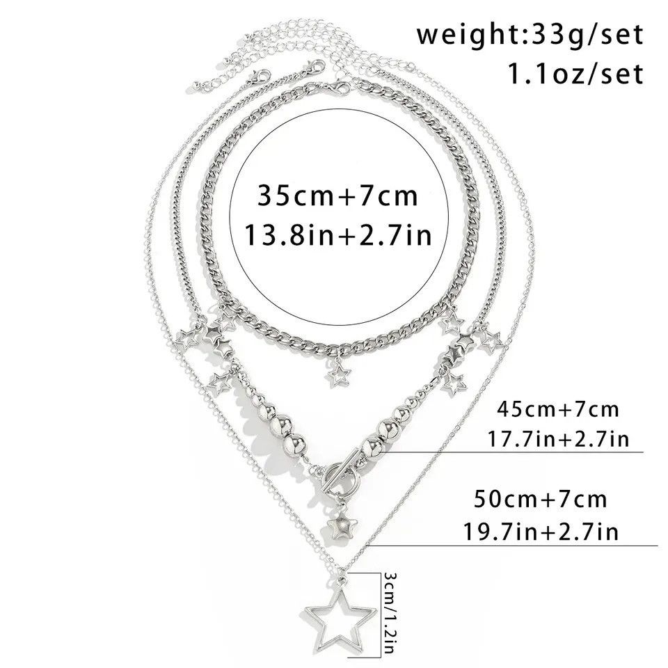 Jewelry Creative Set Star OT Buckle Pendant Choker Necklace Size ONE SIZE - 6 Thumbnail