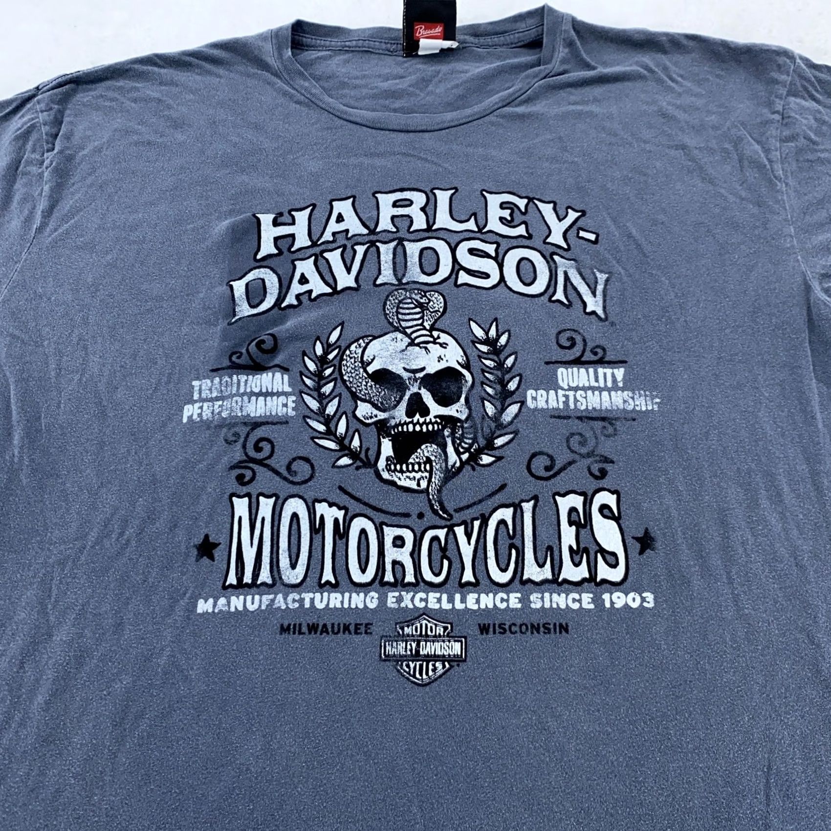 Harley Davidson Harley-Davidson T-Shirt Mens XL Gray Baltimore Maryland Skull Biker Tee Size US XL / EU 56 / 4 - 2 Thumbnail