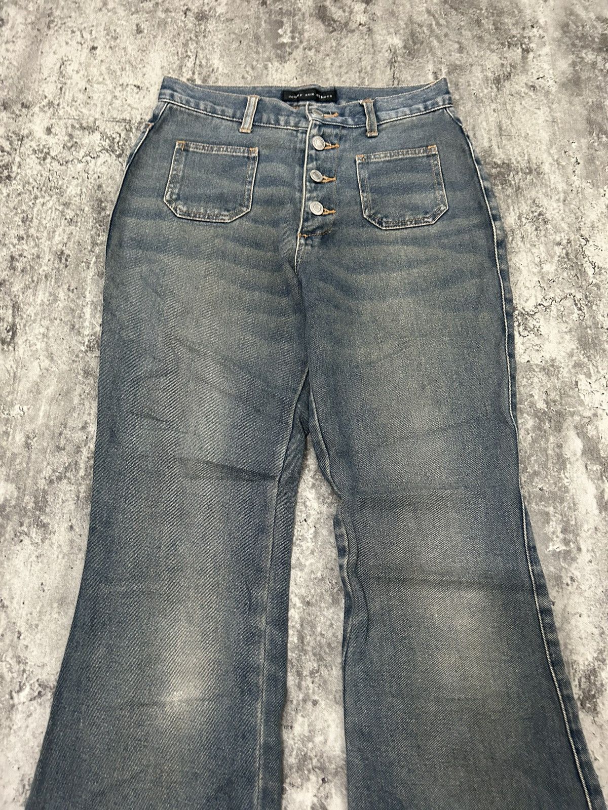 If Six Was Nine × Japanese Brand × Le Grande Bleu (L.G.B.) Vintage Jouer aux echecs Flare Jeans Size US 27 - 6 Thumbnail