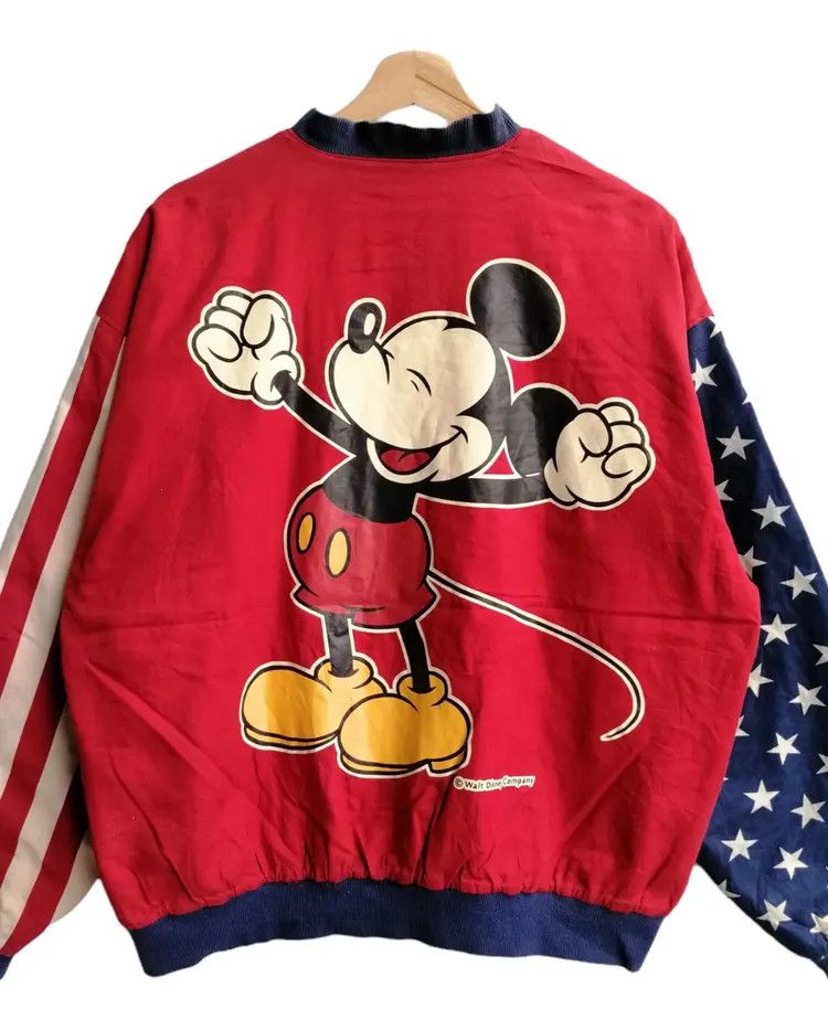 Japanese Brand Vintage Mickey Mouse POPPINS American Flag Jacket Size US M / EU 48-50 / 2 - 13 Thumbnail