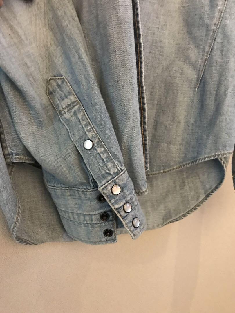 Number (N)ine Hooded Denim Button Up Shirt Size US L / EU 52-54 / 3 - 6 Thumbnail